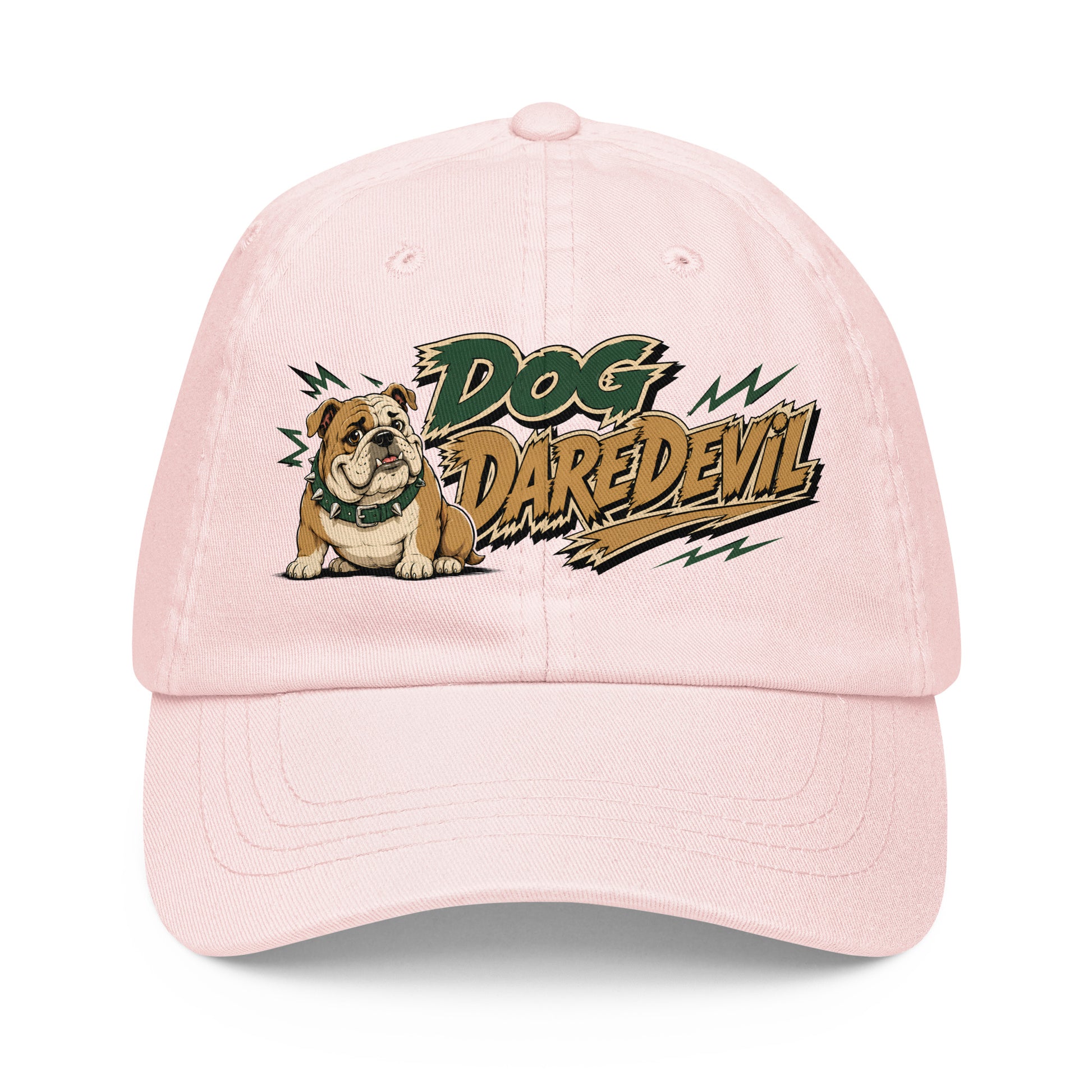 English Bulldog Dog Daredevil Pastel Baseball Hat - Trendy Dog Lover Graphic Cap by printfluence.net