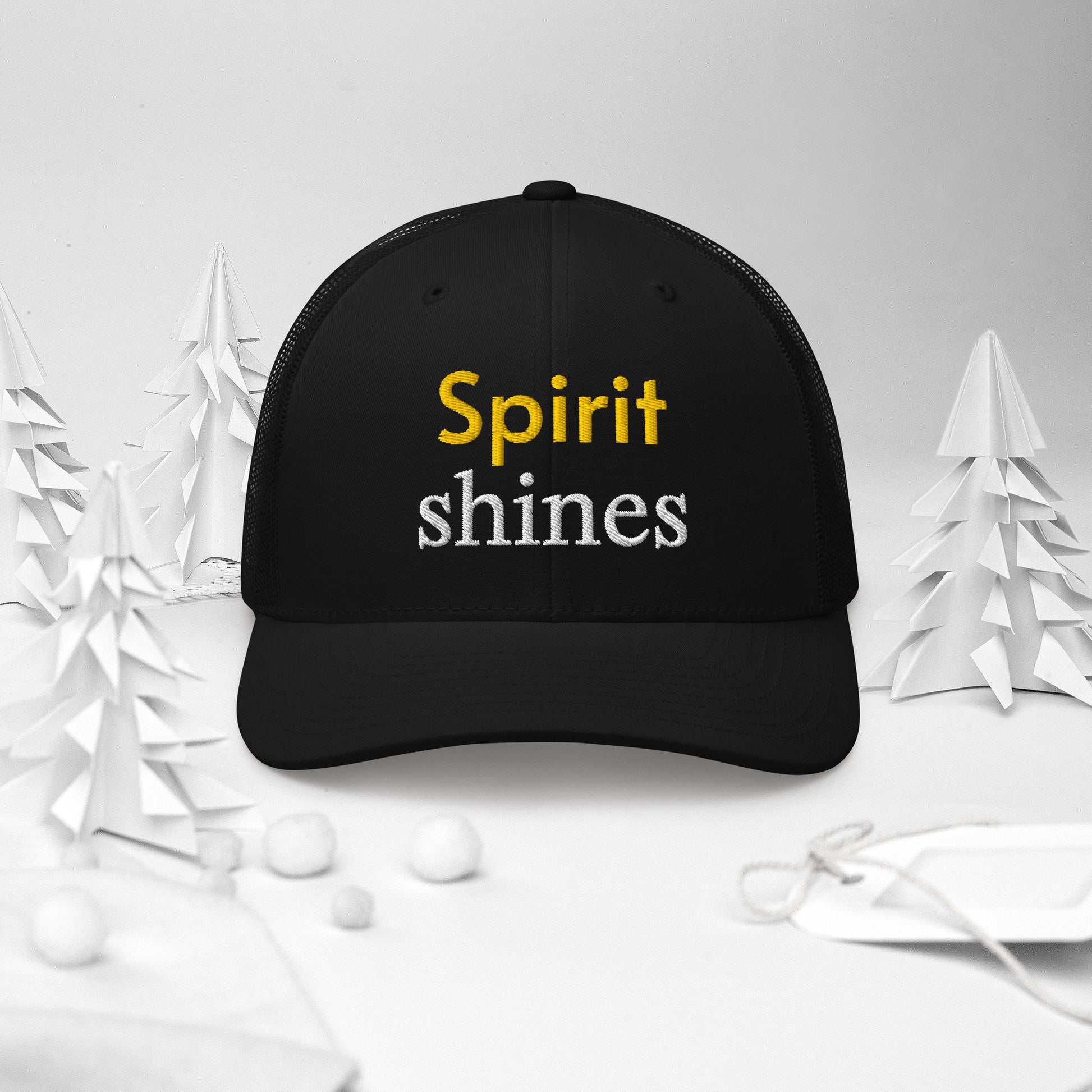 Trucker Cap - Spirit Shines Cap – Motivational Minimalist Design for Confident Style by printfluence.net