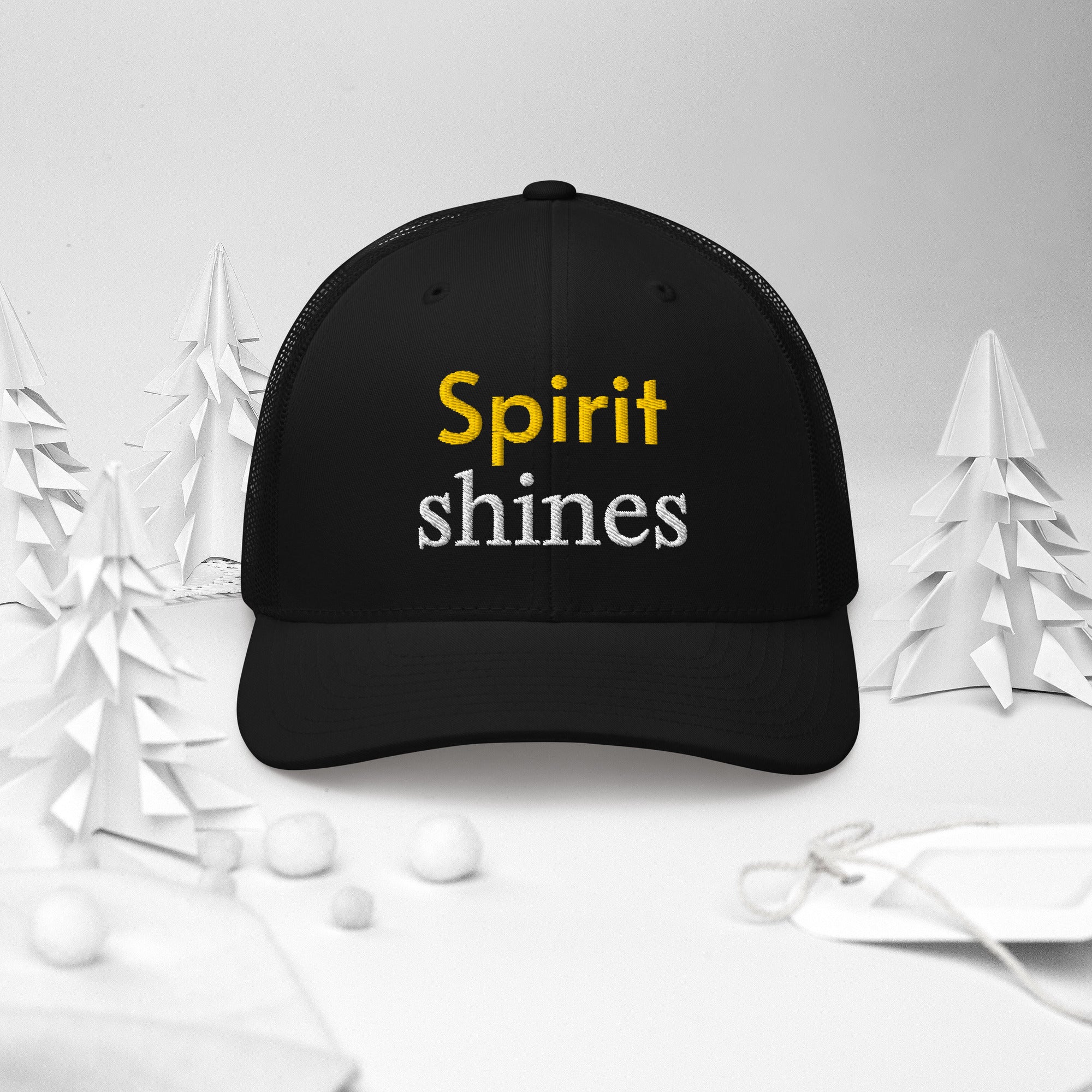 Trucker Cap - Spirit Shines Cap – Motivational Minimalist Design for Confident Style by printfluence.net