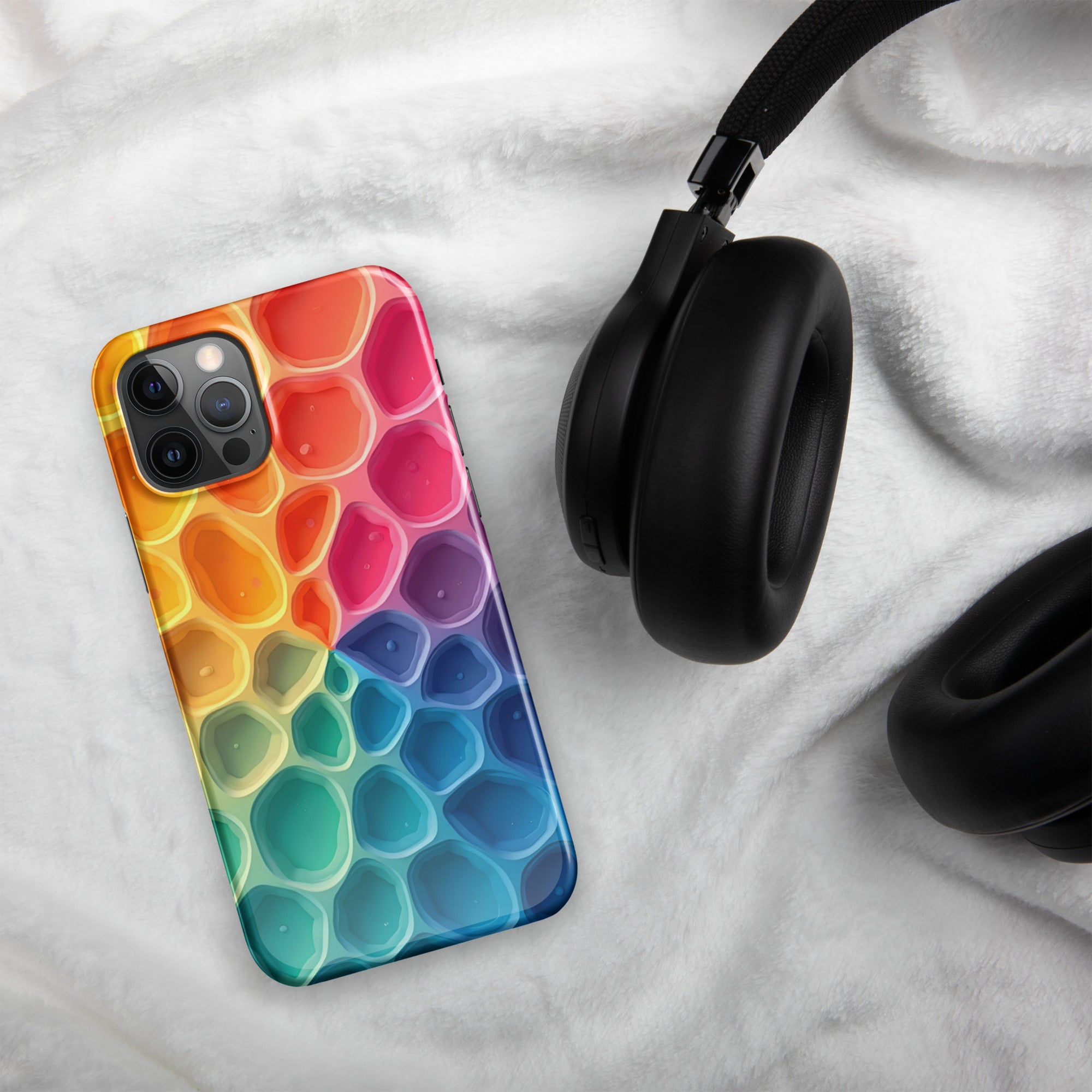 Snap case for iPhone® - Colorful Cell Pattern iPhone Case – Modern Abstract Protective Art Design by printfluence.net