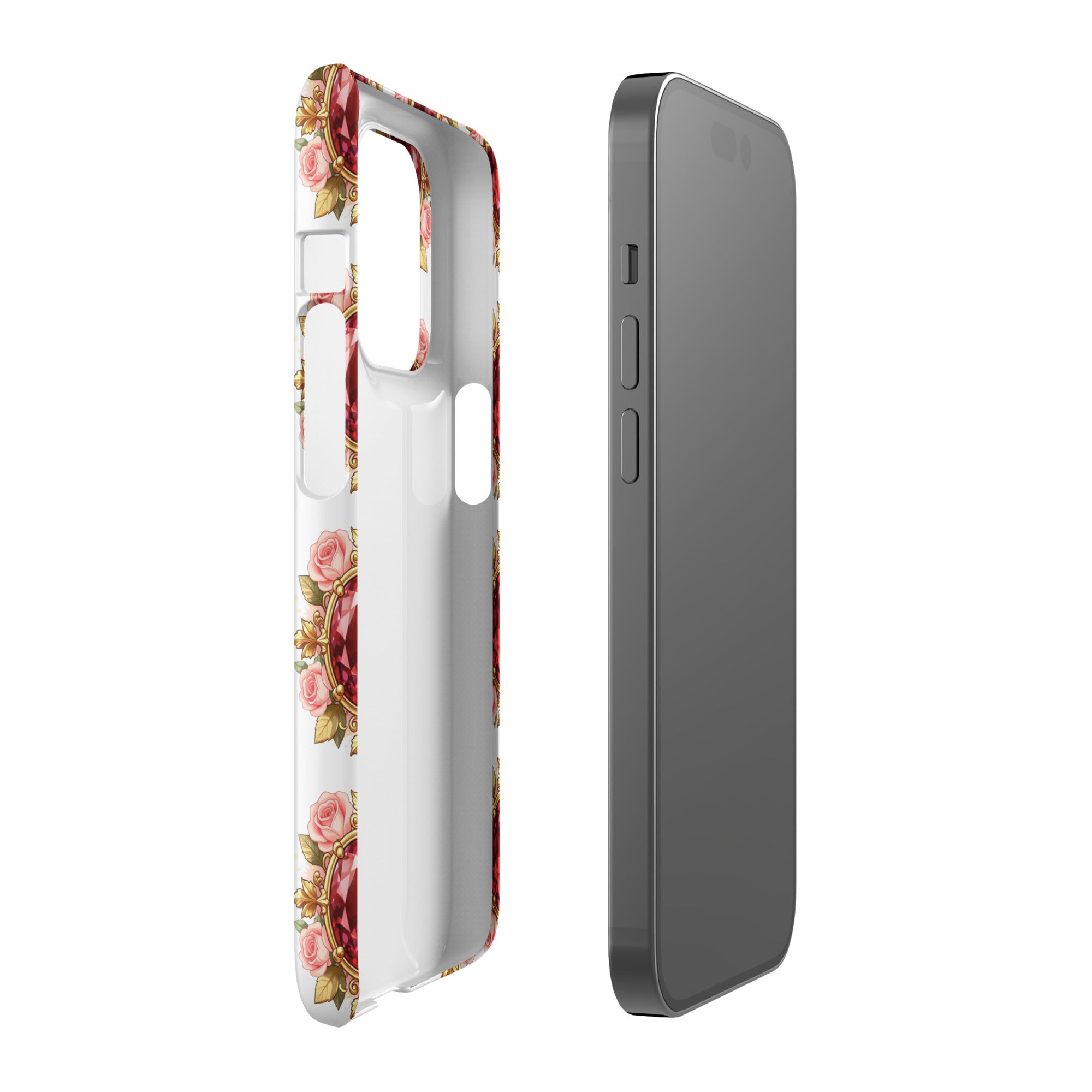 Snap case for iPhone® - Elite Ruby Rose Gold Snap Case – Ornate Jewel Luxury for iPhone by printfluence.net