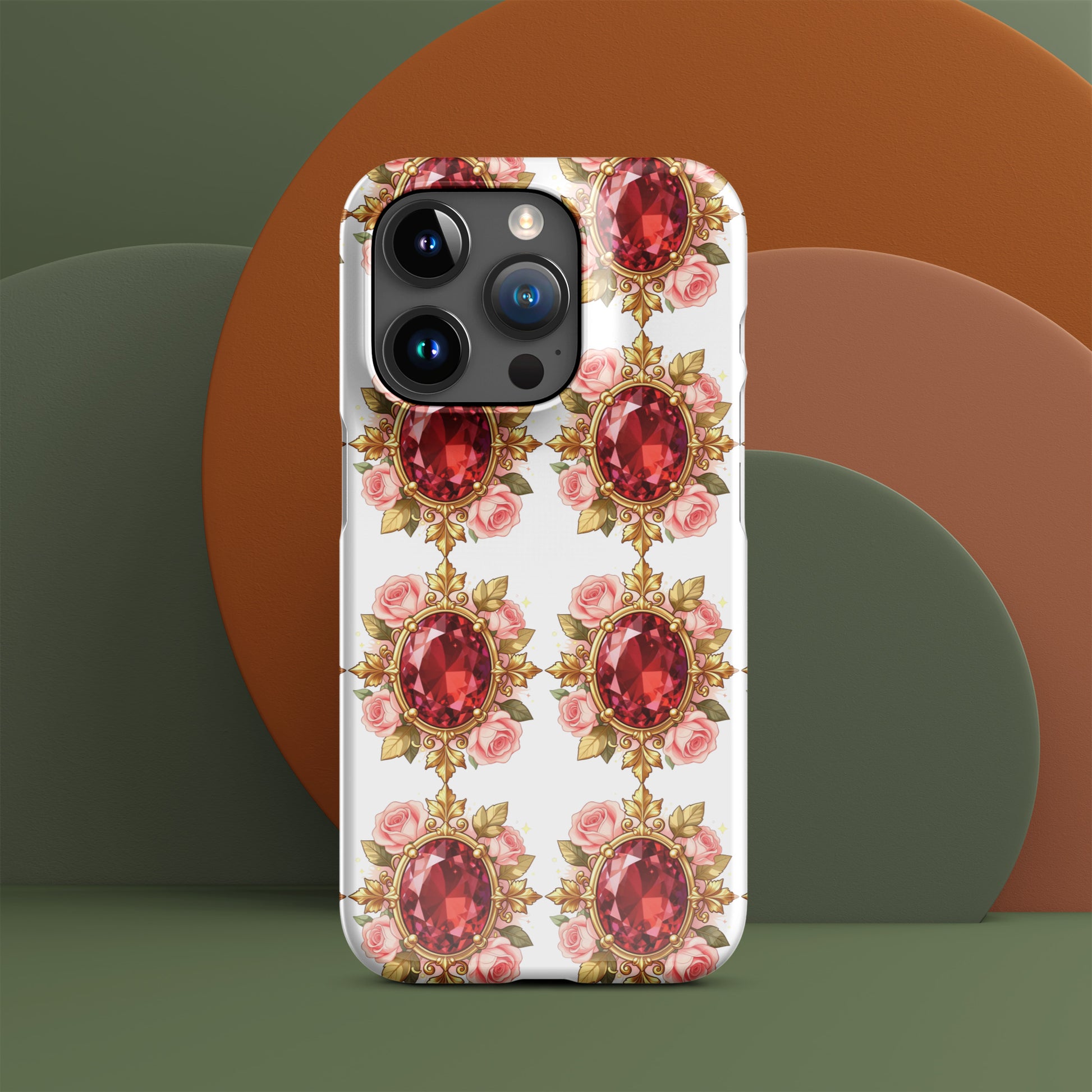 Snap case for iPhone® - Elite Ruby Rose Gold Snap Case – Ornate Jewel Luxury for iPhone by printfluence.net