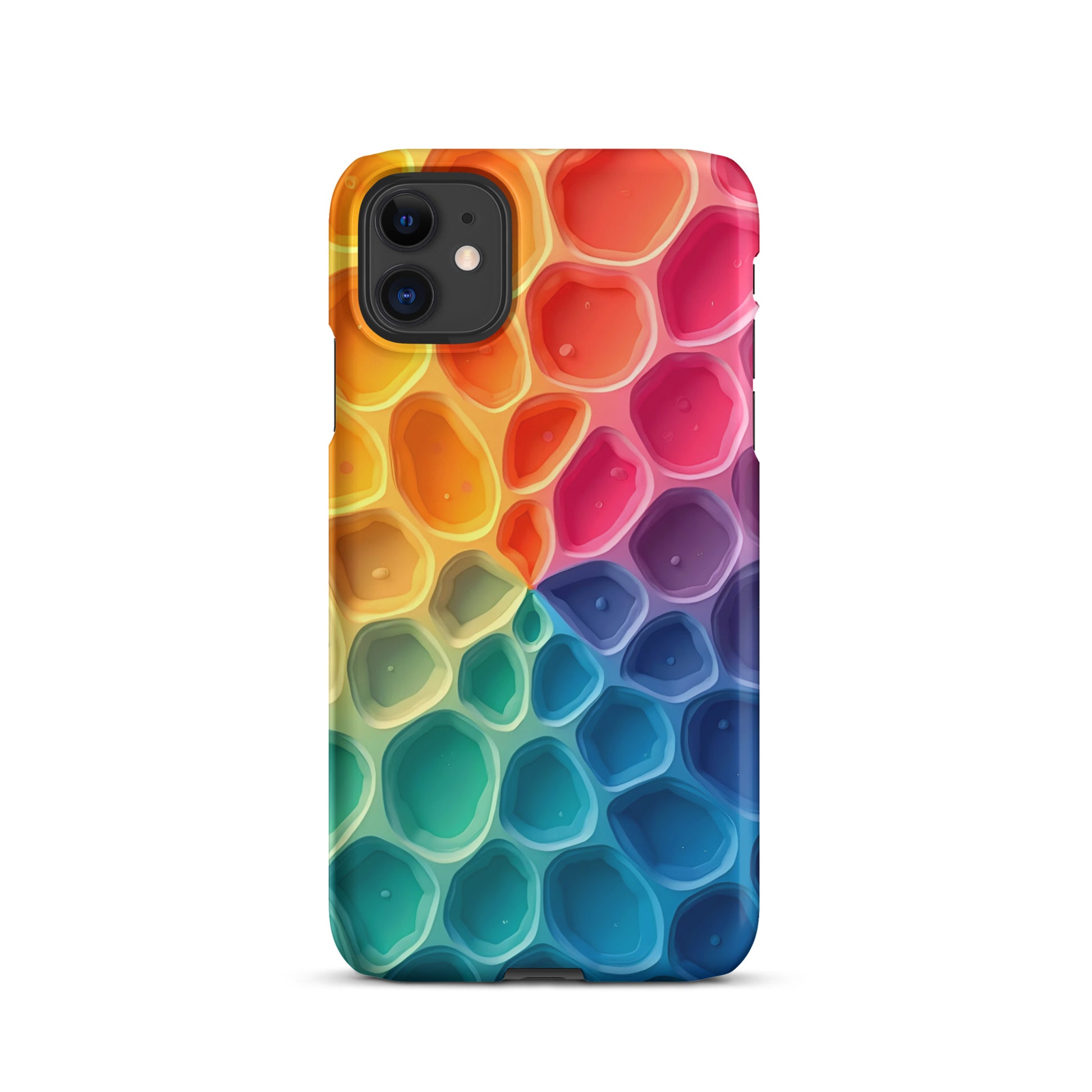 Snap case for iPhone® - Colorful Cell Pattern iPhone Case – Modern Abstract Protective Art Design by printfluence.net