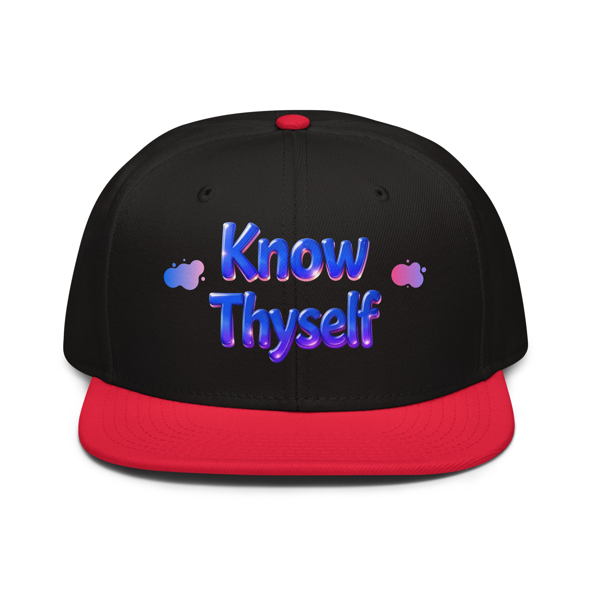 Snapback Hat - Know Thyself Snapback Hat – Blue Text Classic Streetwise Cap by printfluence.net