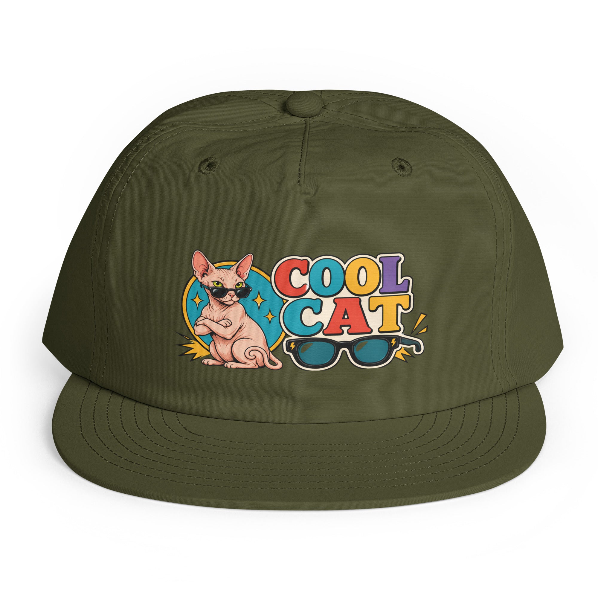 Retro Cool Cat Sphynx | Premium Surf Cap for Cat Lovers by printfluence.net
