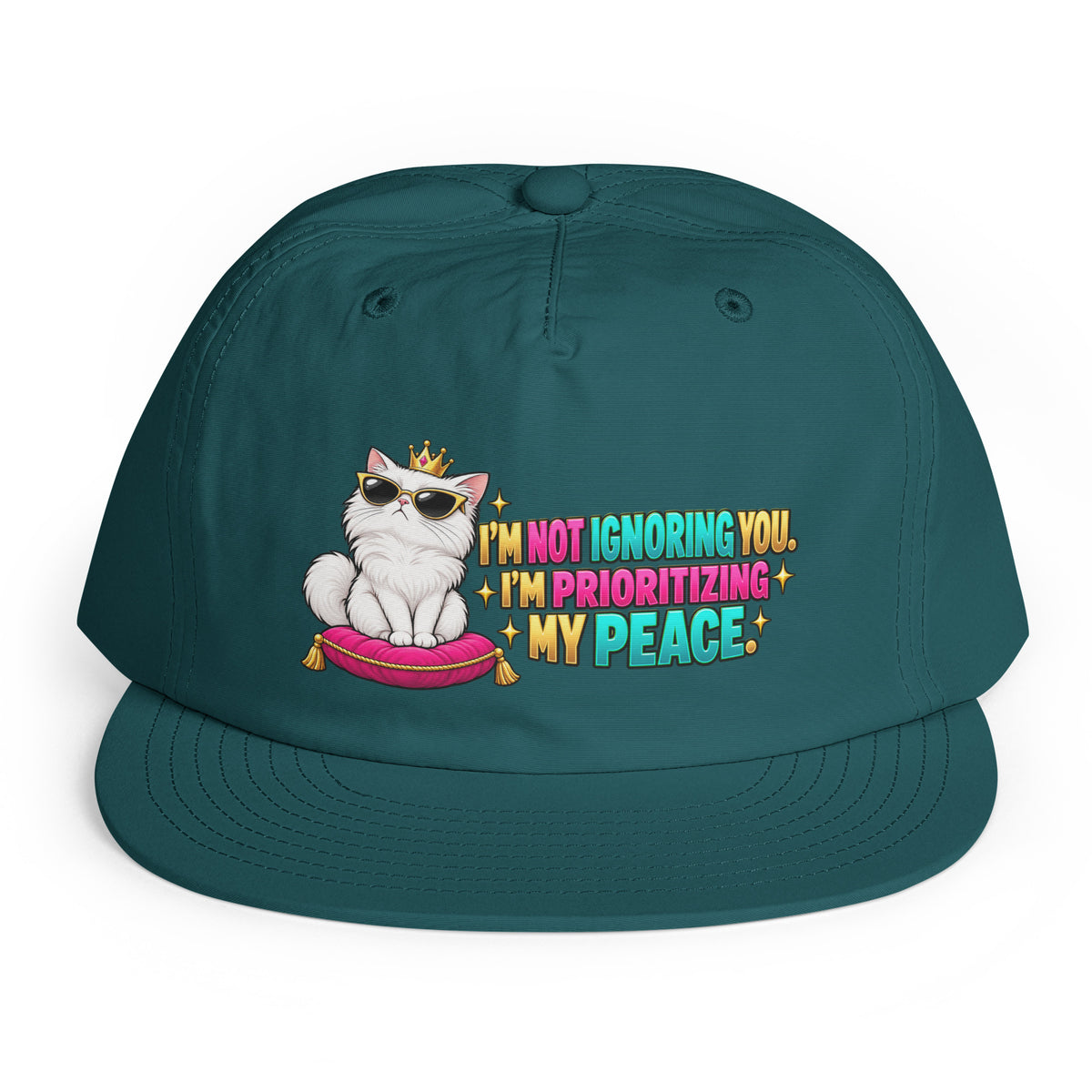 Sarcastic Humor Lovers | Surf Cap — I’M NOT IGNORING YOU, I’M PRIORITIZING MY PEACE. by printfluence