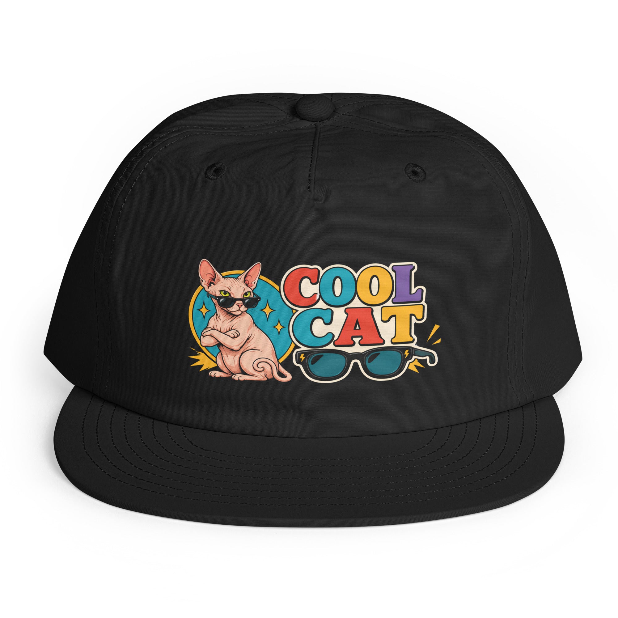 Retro Cool Cat Sphynx | Premium Surf Cap for Cat Lovers by printfluence.net