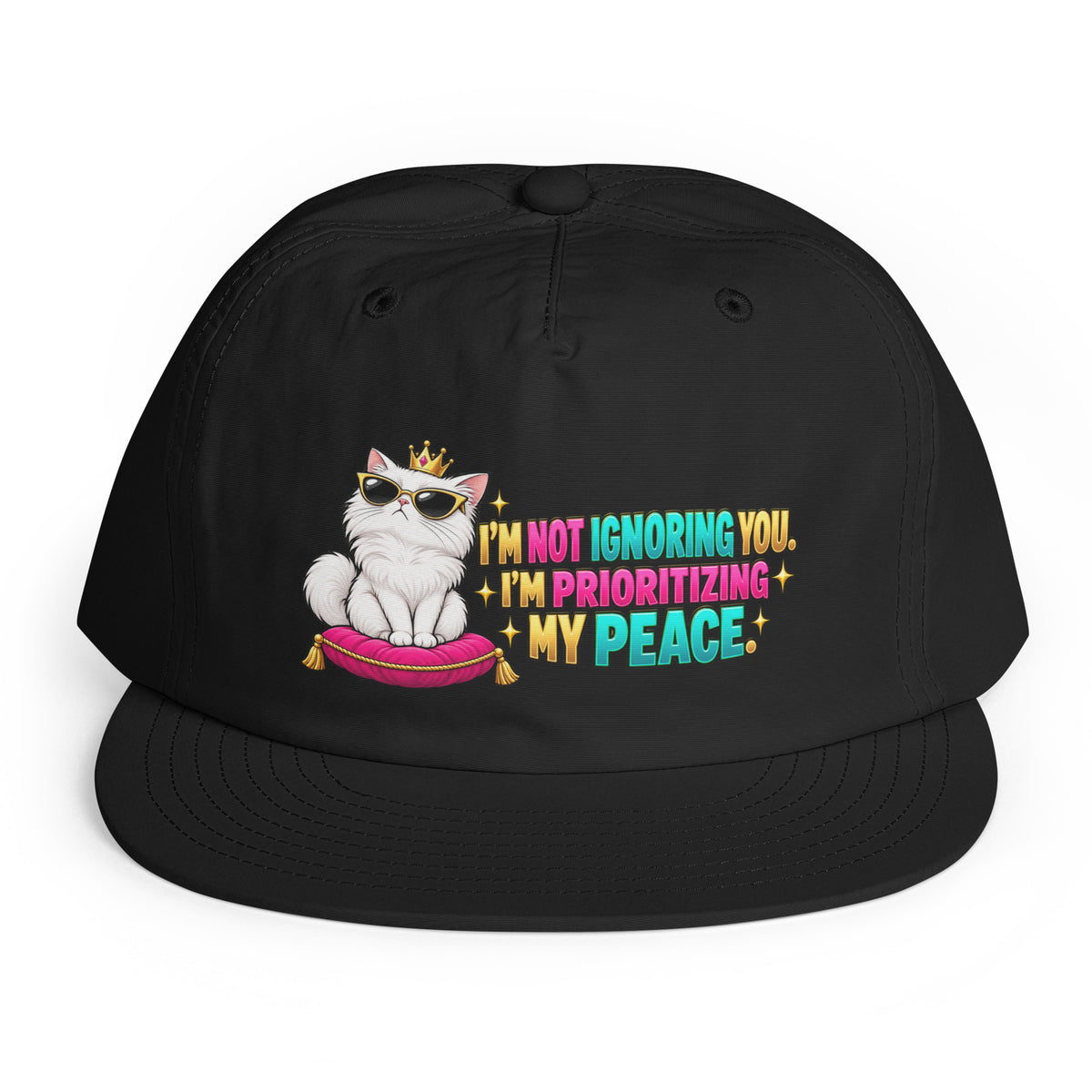 Cat Lovers | Surf cap — I'M NOT IGNORING YOU. I'M PRIORITIZING MY PEACE. by printfluence