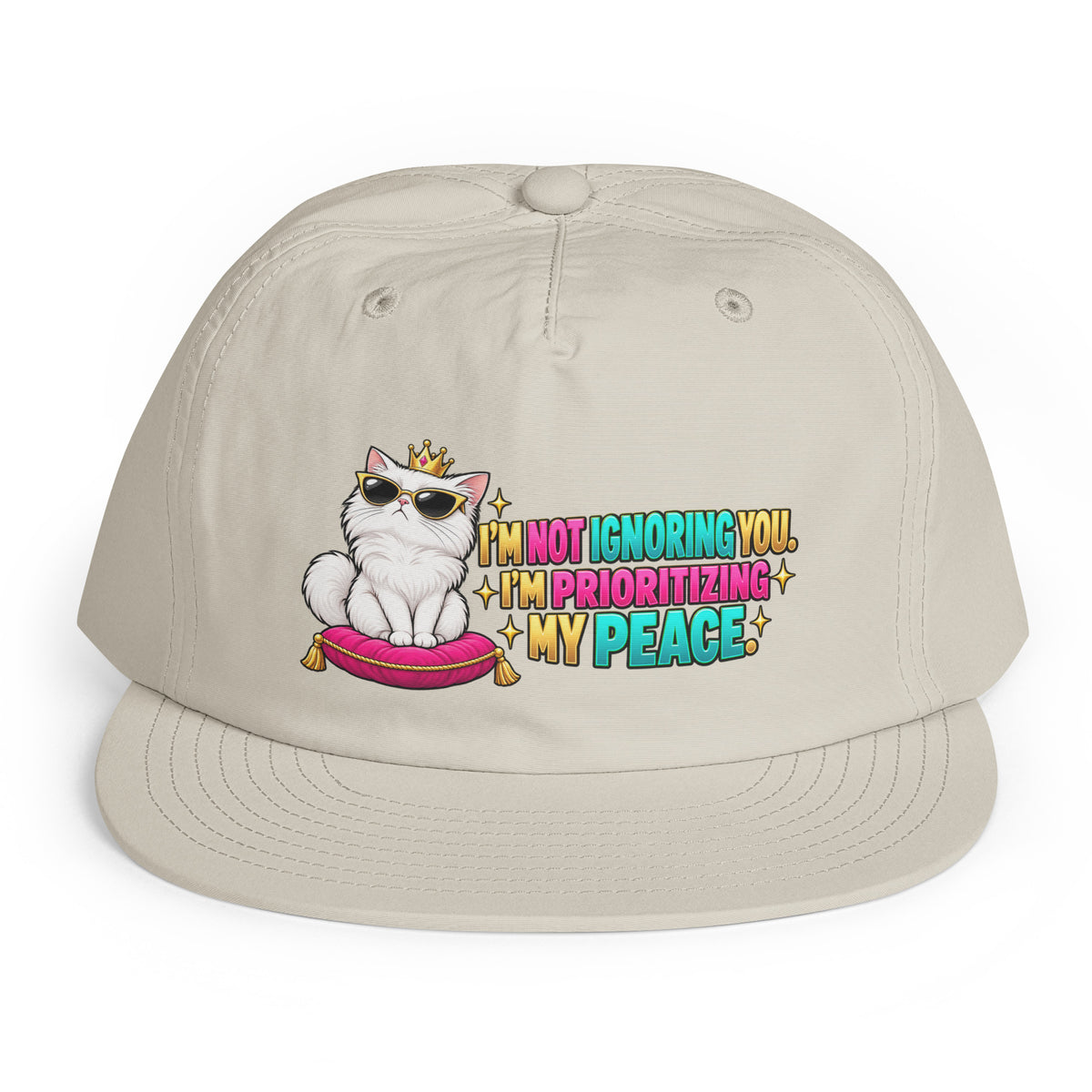 Sarcastic Humor Lovers | Surf Cap — I’M NOT IGNORING YOU, I’M PRIORITIZING MY PEACE. by printfluence