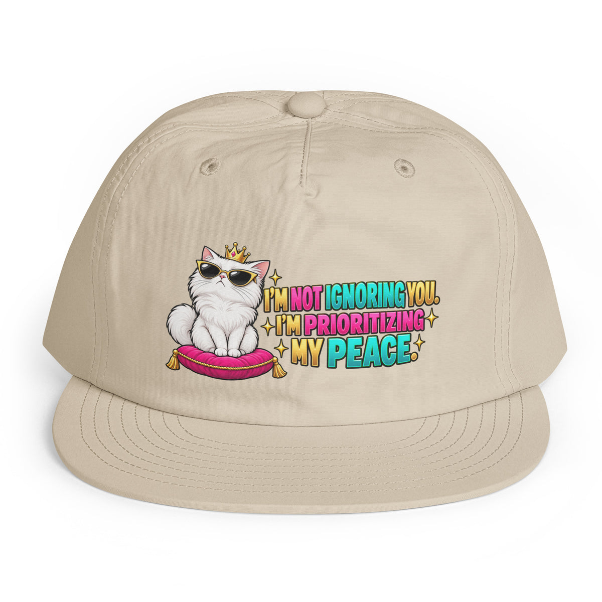 Sarcastic Humor Lovers | Surf Cap — I’M NOT IGNORING YOU, I’M PRIORITIZING MY PEACE. by printfluence