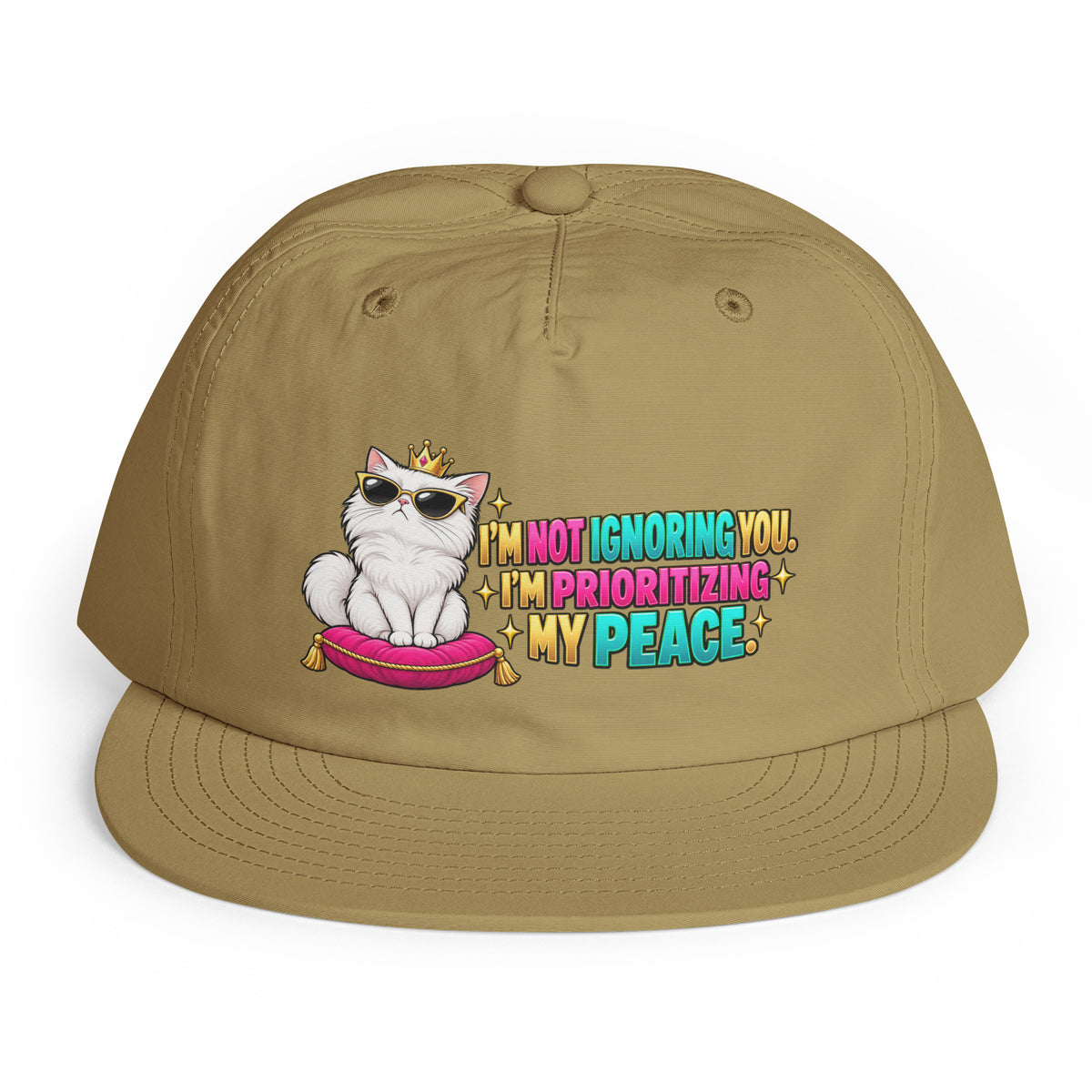 Sarcastic Humor Lovers | Surf Cap — I’M NOT IGNORING YOU, I’M PRIORITIZING MY PEACE. by printfluence