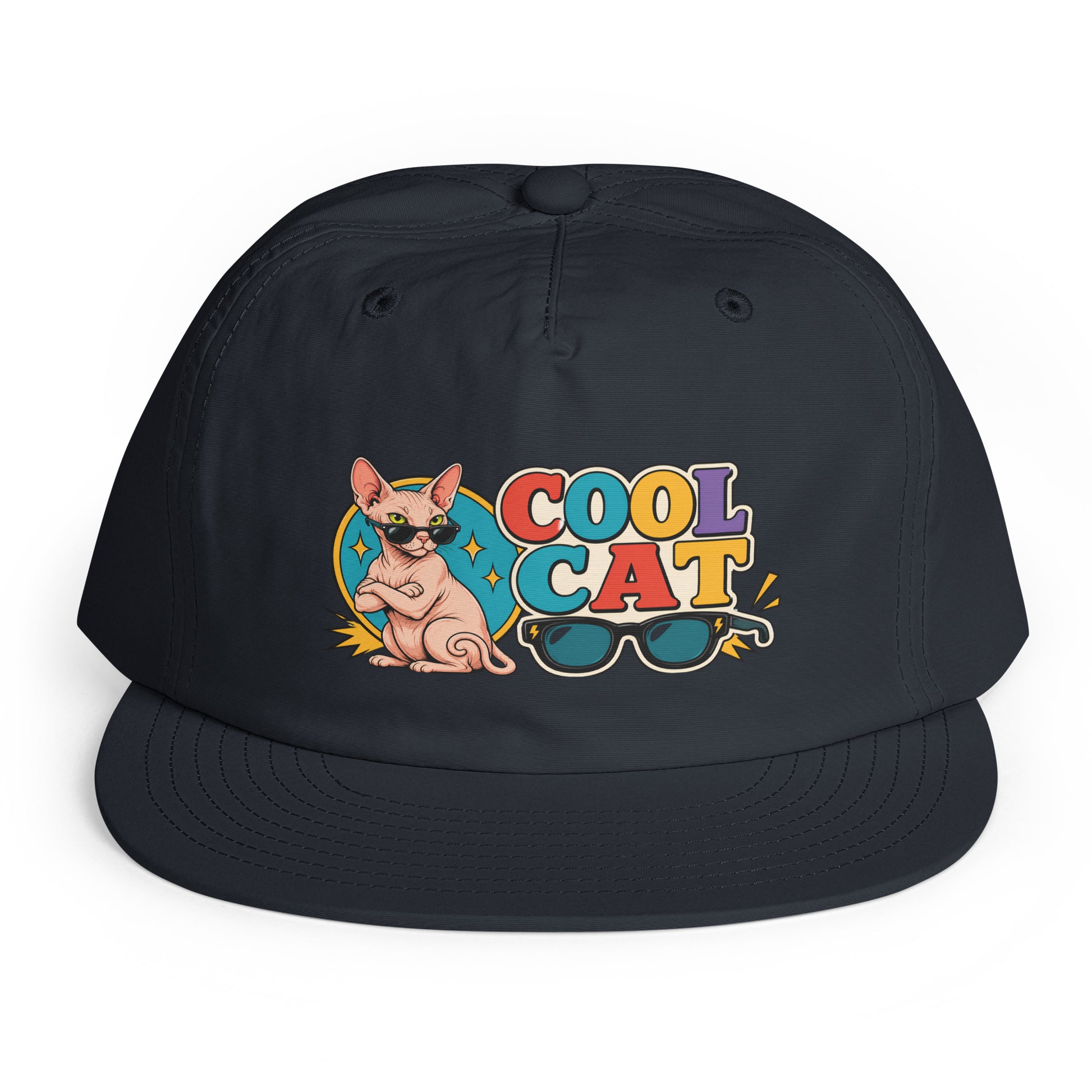 Retro Cool Cat Sphynx | Premium Surf Cap for Cat Lovers by printfluence.net