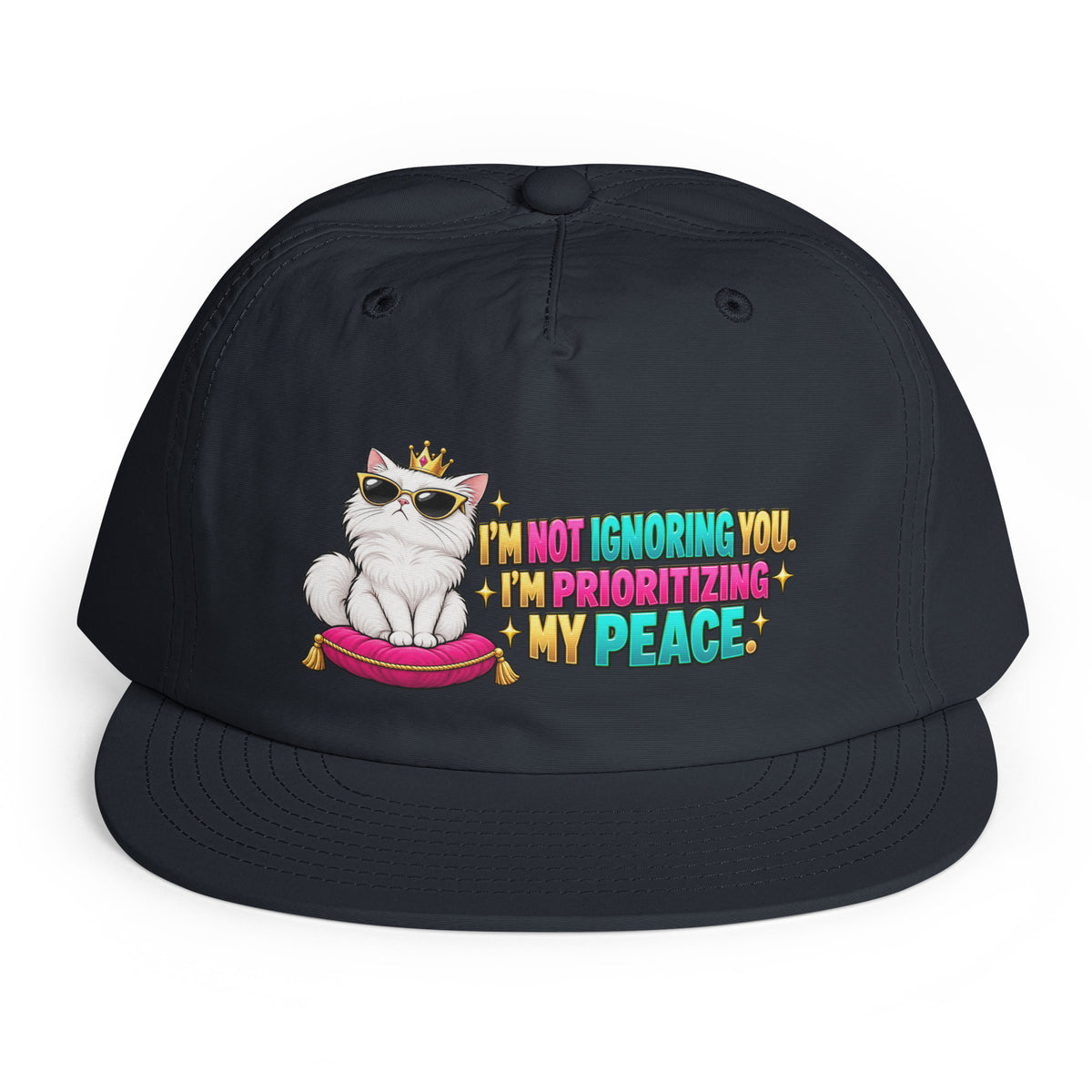 Sarcastic Humor Lovers | Surf Cap — I’M NOT IGNORING YOU, I’M PRIORITIZING MY PEACE. by printfluence