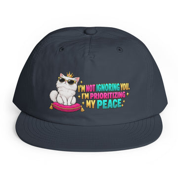 Cat Lovers | Surf cap — I'M NOT IGNORING YOU. I'M PRIORITIZING MY PEACE. by printfluence