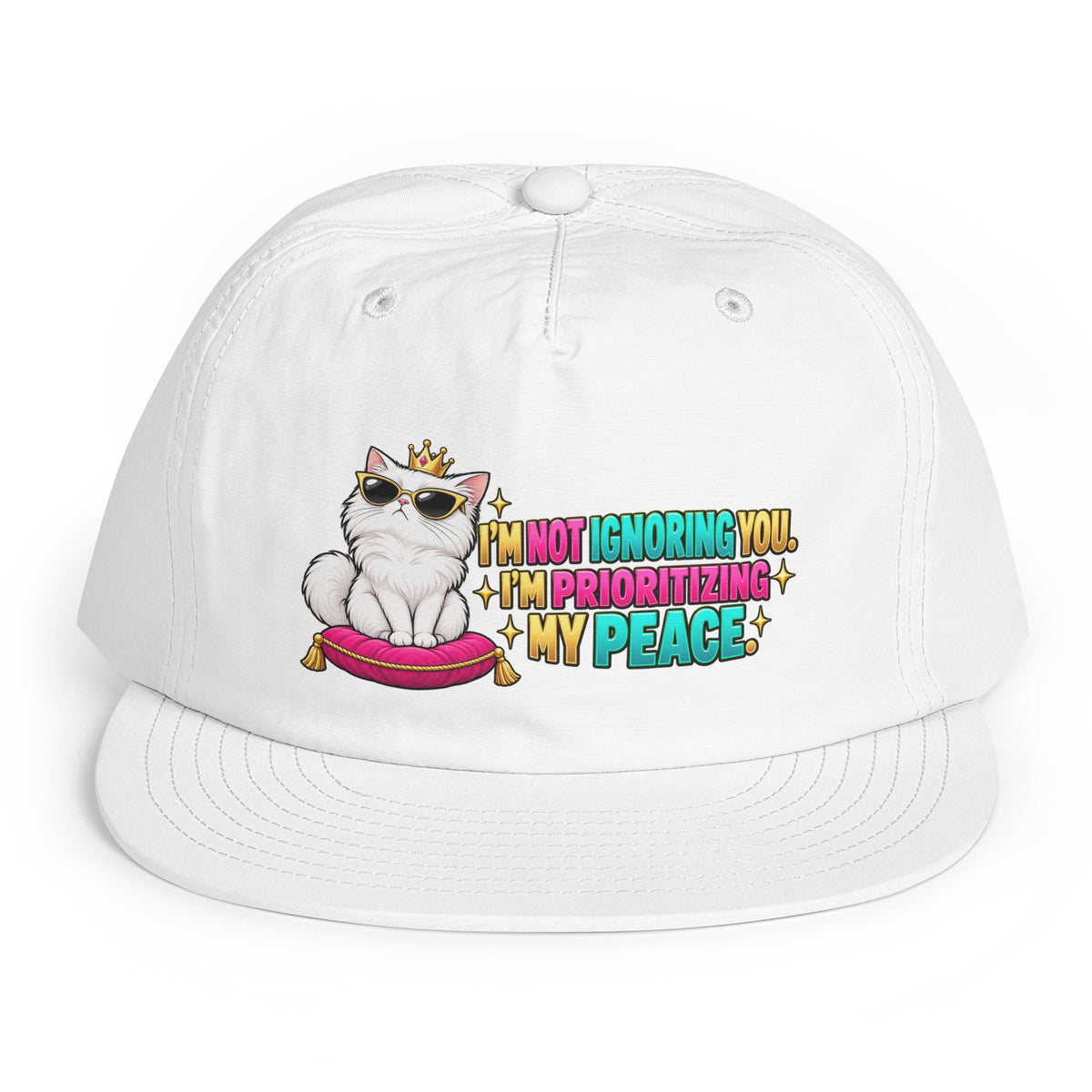 Sarcastic Humor Lovers | Surf Cap — I’M NOT IGNORING YOU, I’M PRIORITIZING MY PEACE. by printfluence