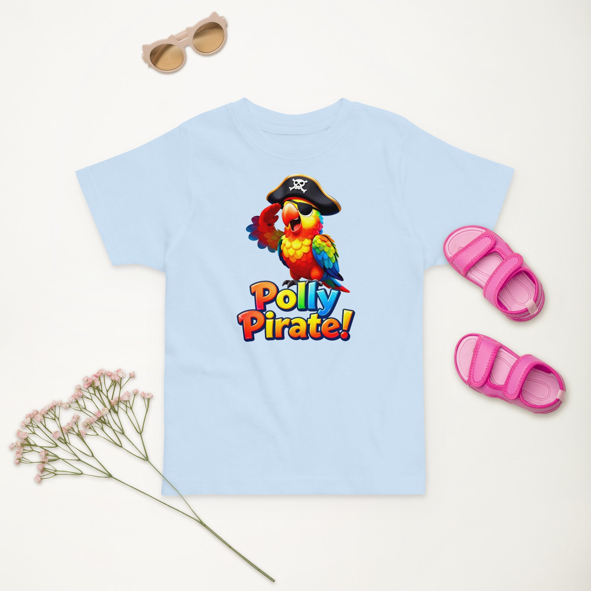 Toddler jersey t-shirt - Polly Pirate Parrot Kids T-Shirt – Fun Pirate Adventure Tee by printfluence.net
