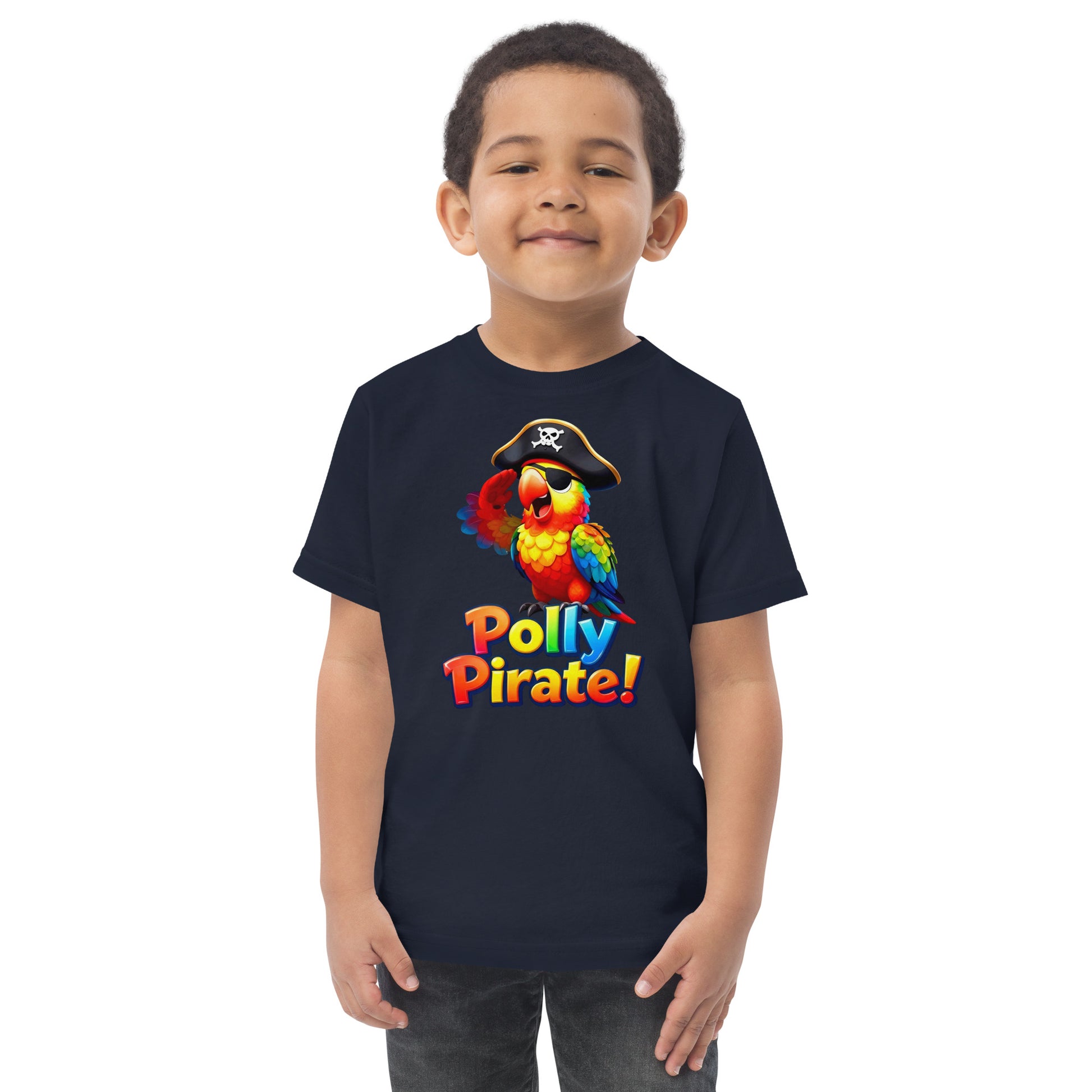 Toddler jersey t-shirt - Polly Pirate Parrot Kids T-Shirt – Fun Pirate Adventure Tee by printfluence.net