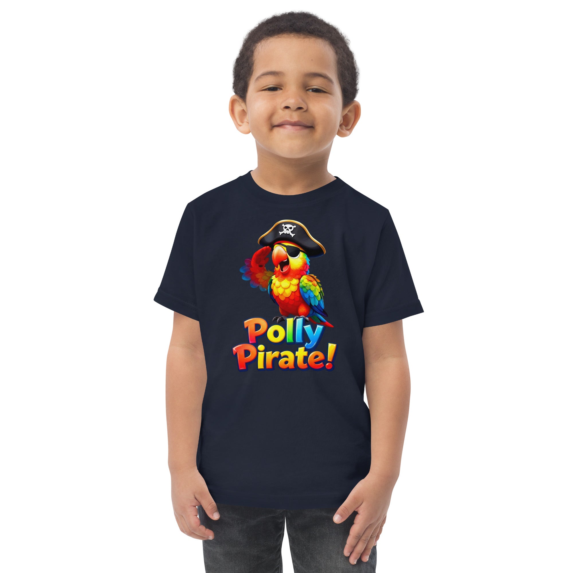 Toddler jersey t-shirt - Polly Pirate Parrot Kids T-Shirt – Fun Pirate Adventure Tee by printfluence.net