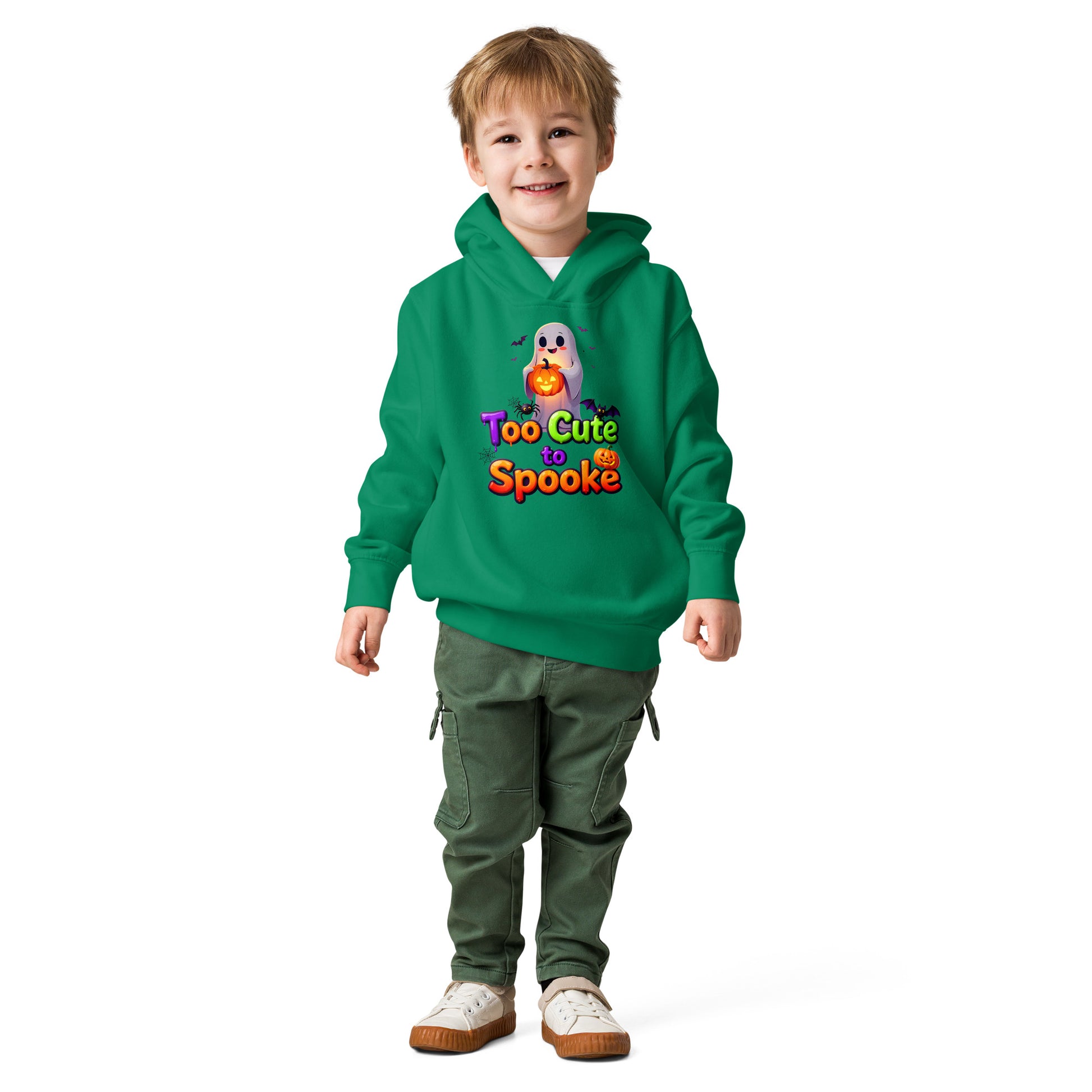 Toddler fleece pullover hoodie - Too Cute to Spook Toddler Fleece Hoodie – Adorable Halloween Ghost and Pumpkin Pullover by printfluence.net