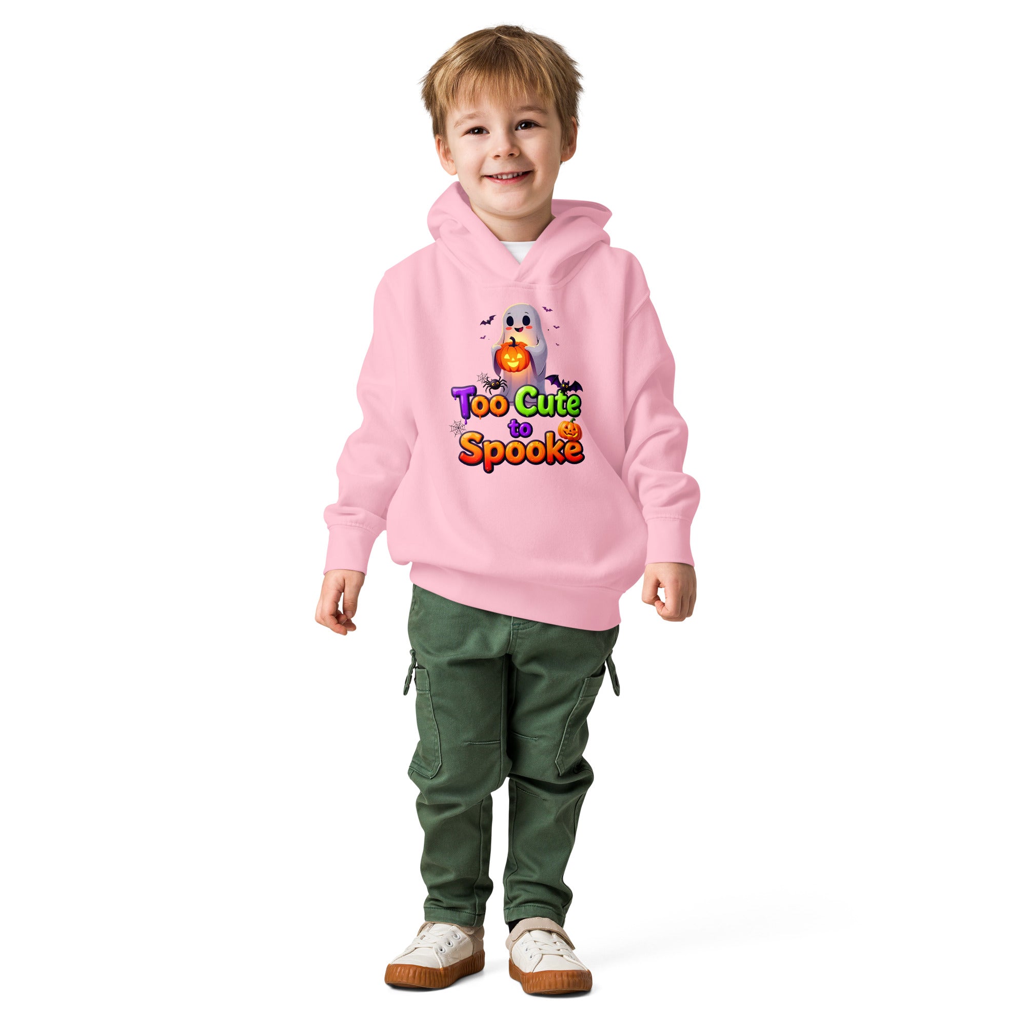 Toddler fleece pullover hoodie - Too Cute to Spook Toddler Fleece Hoodie – Adorable Halloween Ghost and Pumpkin Pullover by printfluence.net