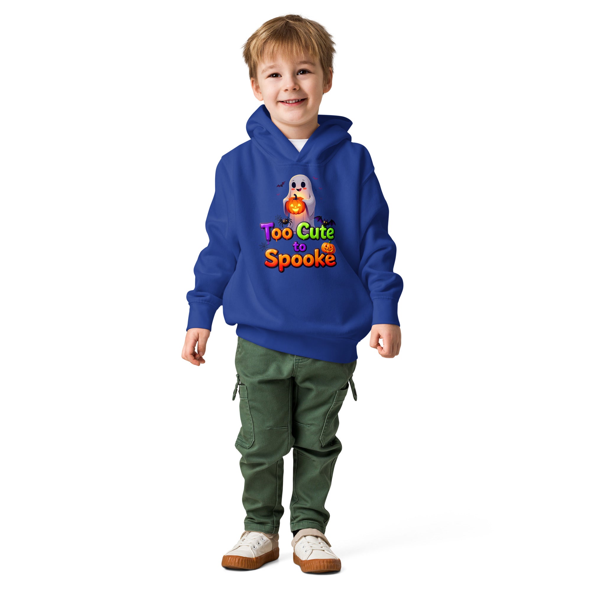Toddler fleece pullover hoodie - Too Cute to Spook Toddler Fleece Hoodie – Adorable Halloween Ghost and Pumpkin Pullover by printfluence.net