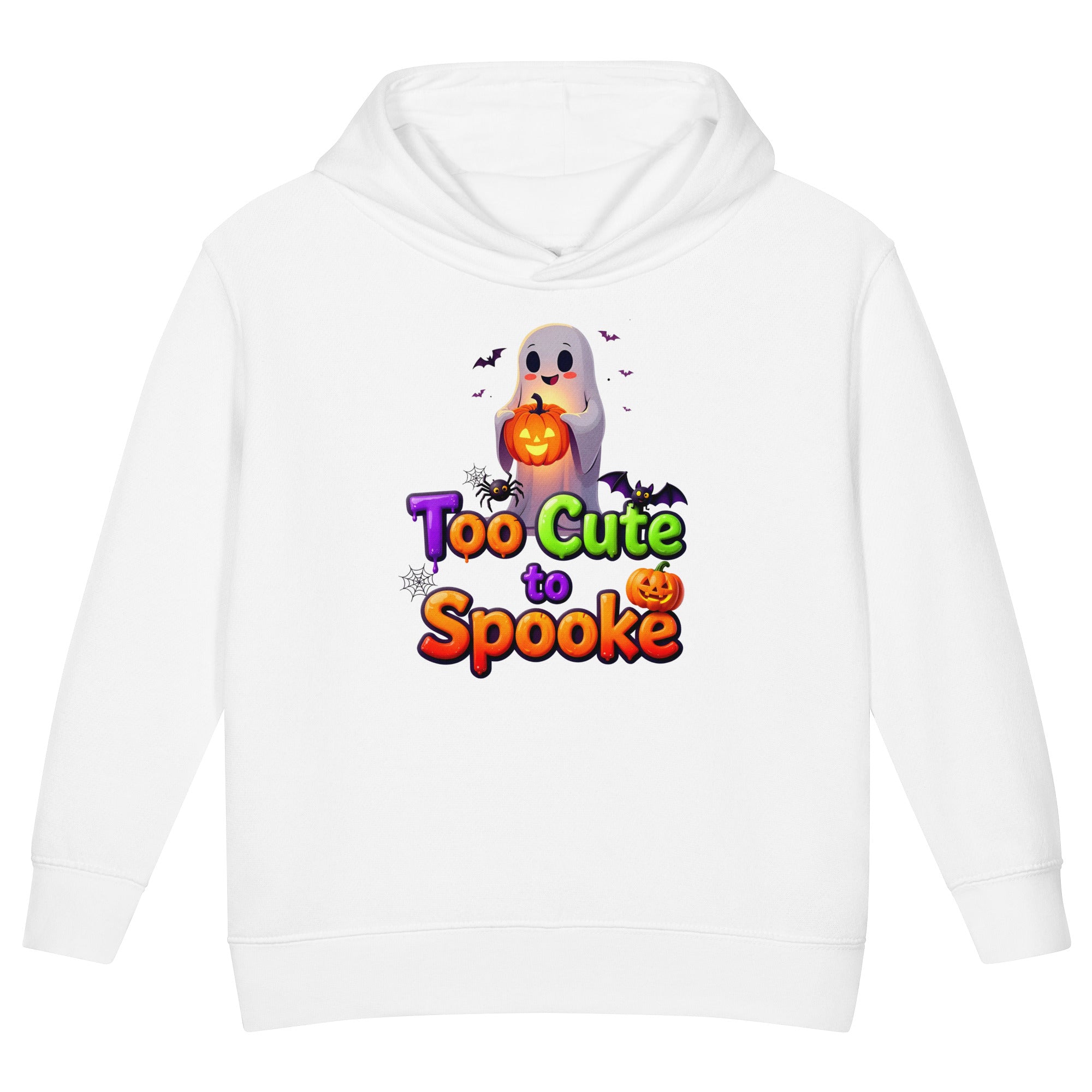 Toddler fleece pullover hoodie - Too Cute to Spook Toddler Fleece Hoodie – Adorable Halloween Ghost and Pumpkin Pullover by printfluence.net