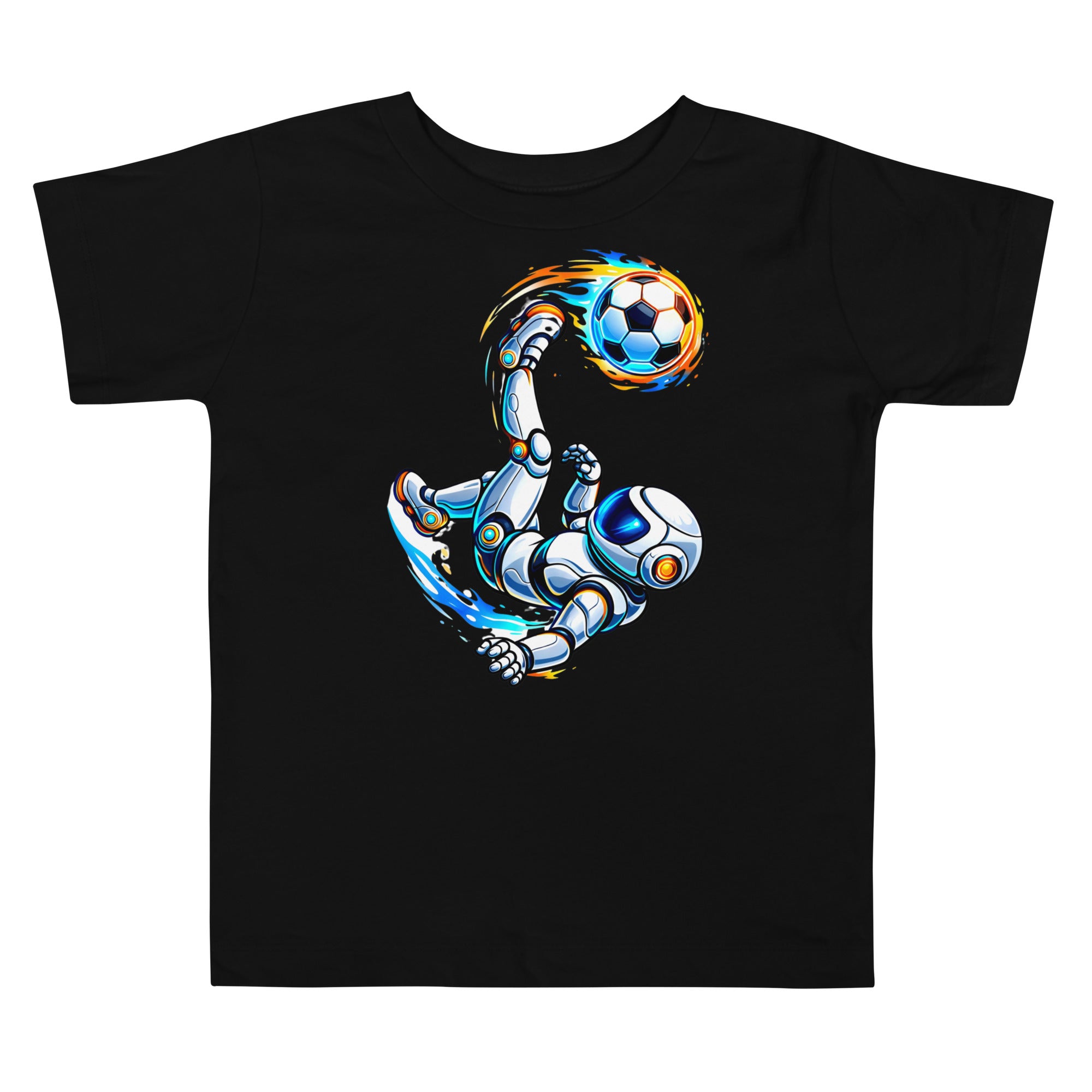 Toddler Short Sleeve Tee - Astro Soccer Tee – Toddler Robot Fire Ball Short Sleeve Shirt by printfluence.net