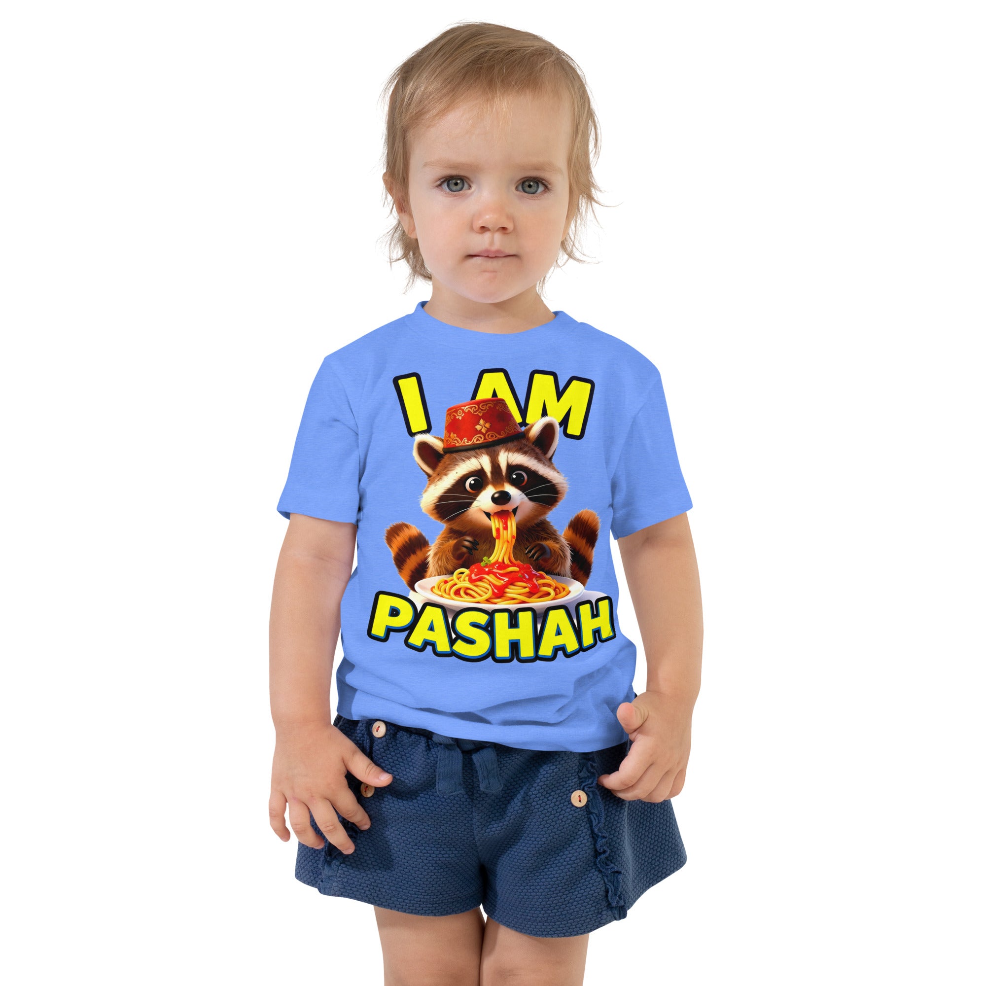 Toddler Short Sleeve Tee - I Am Pashah Raccoon Toddler Tee – Funny Spaghetti Fez Raccoon Short Sleeve by printfluence.net