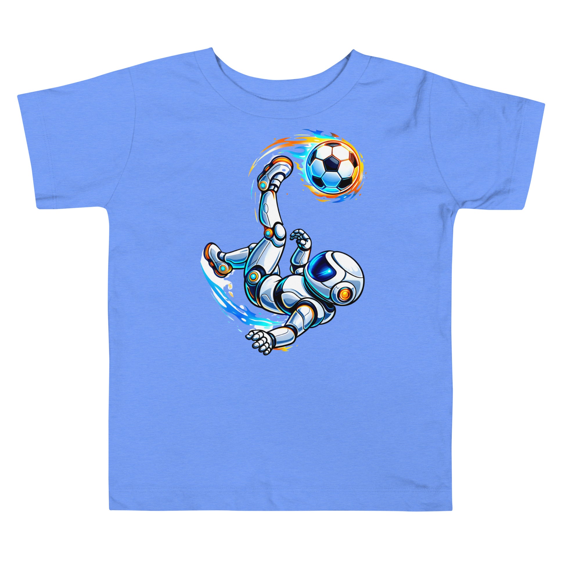 Toddler Short Sleeve Tee - Astro Soccer Tee – Toddler Robot Fire Ball Short Sleeve Shirt by printfluence.net