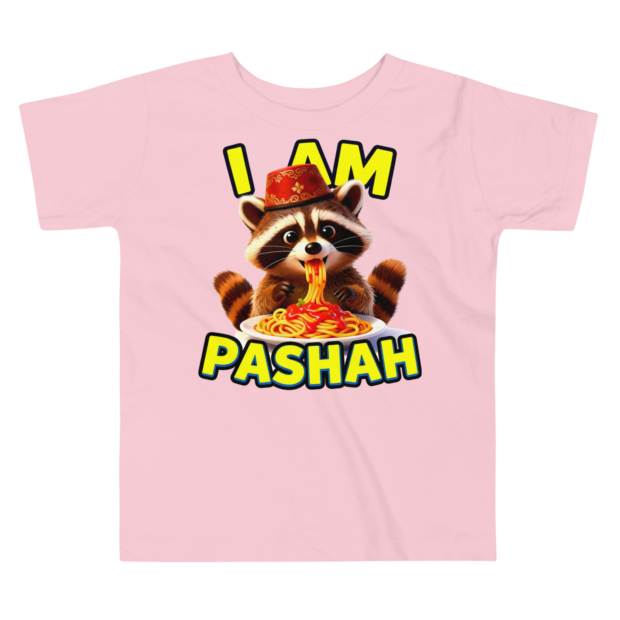 Toddler Short Sleeve Tee - I Am Pashah Raccoon Toddler Tee – Funny Spaghetti Fez Raccoon Short Sleeve by printfluence.net