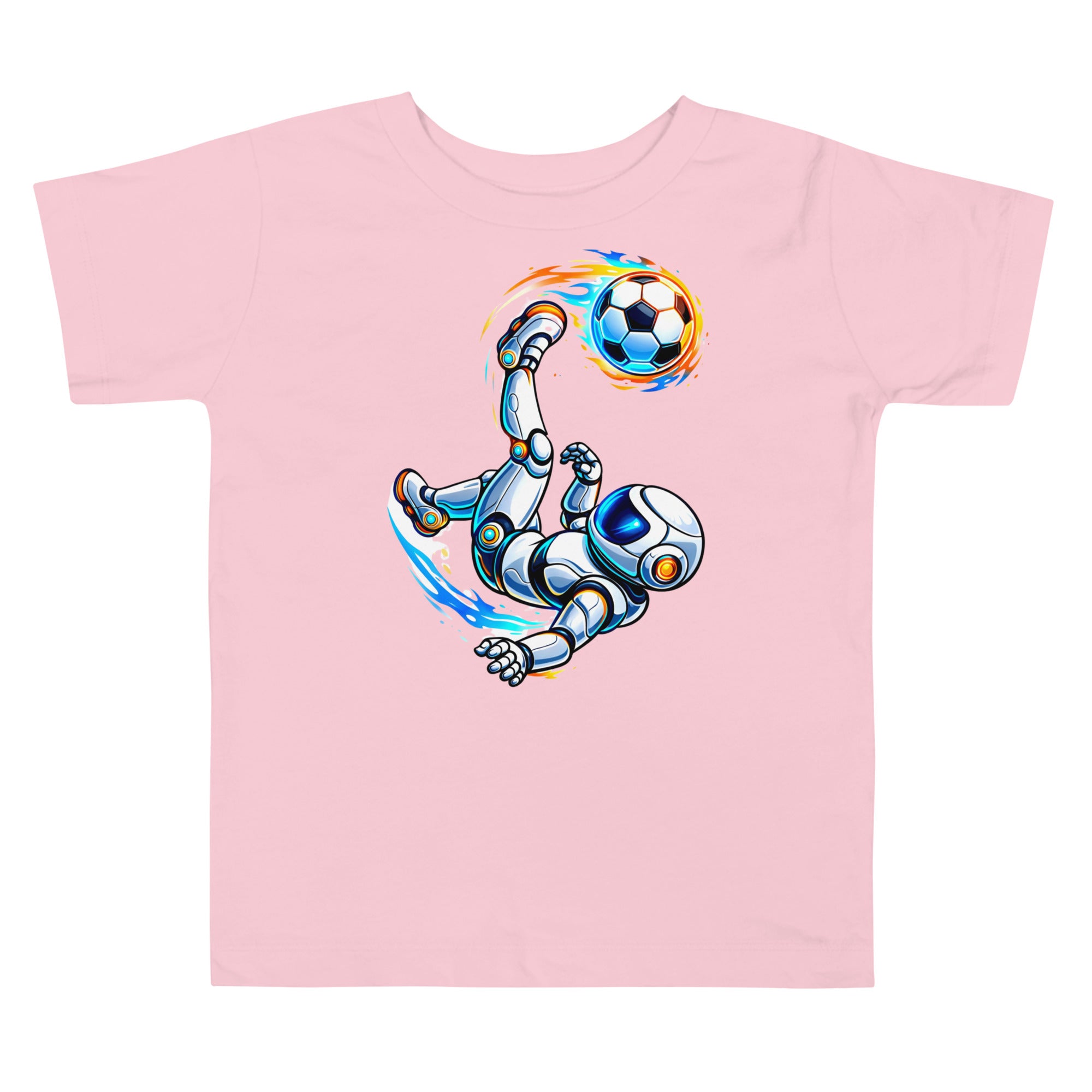 Toddler Short Sleeve Tee - Astro Soccer Tee – Toddler Robot Fire Ball Short Sleeve Shirt by printfluence.net