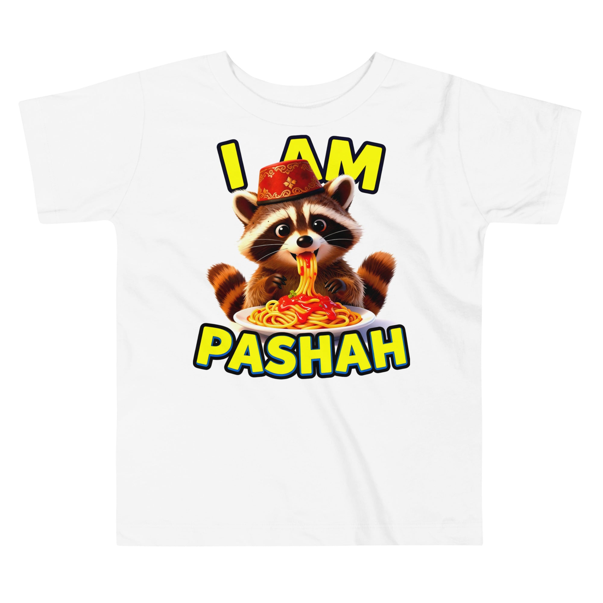 Toddler Short Sleeve Tee - I Am Pashah Raccoon Toddler Tee – Funny Spaghetti Fez Raccoon Short Sleeve by printfluence.net