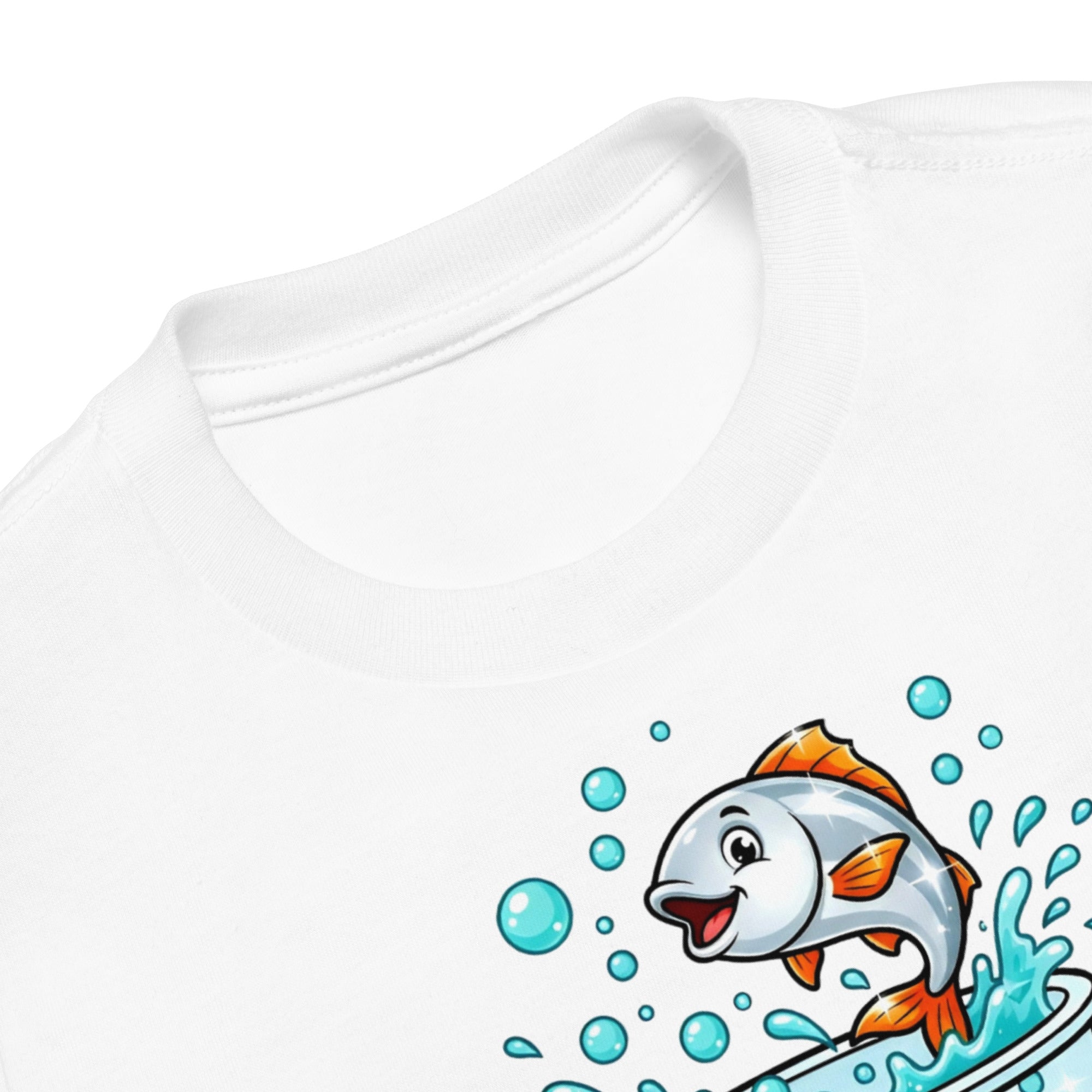 Toddler Short Sleeve Tee - Fish Jump Water Cup Toddler Tee – Cute Magical Splash Short Sleeve Shirt by printfluence.net