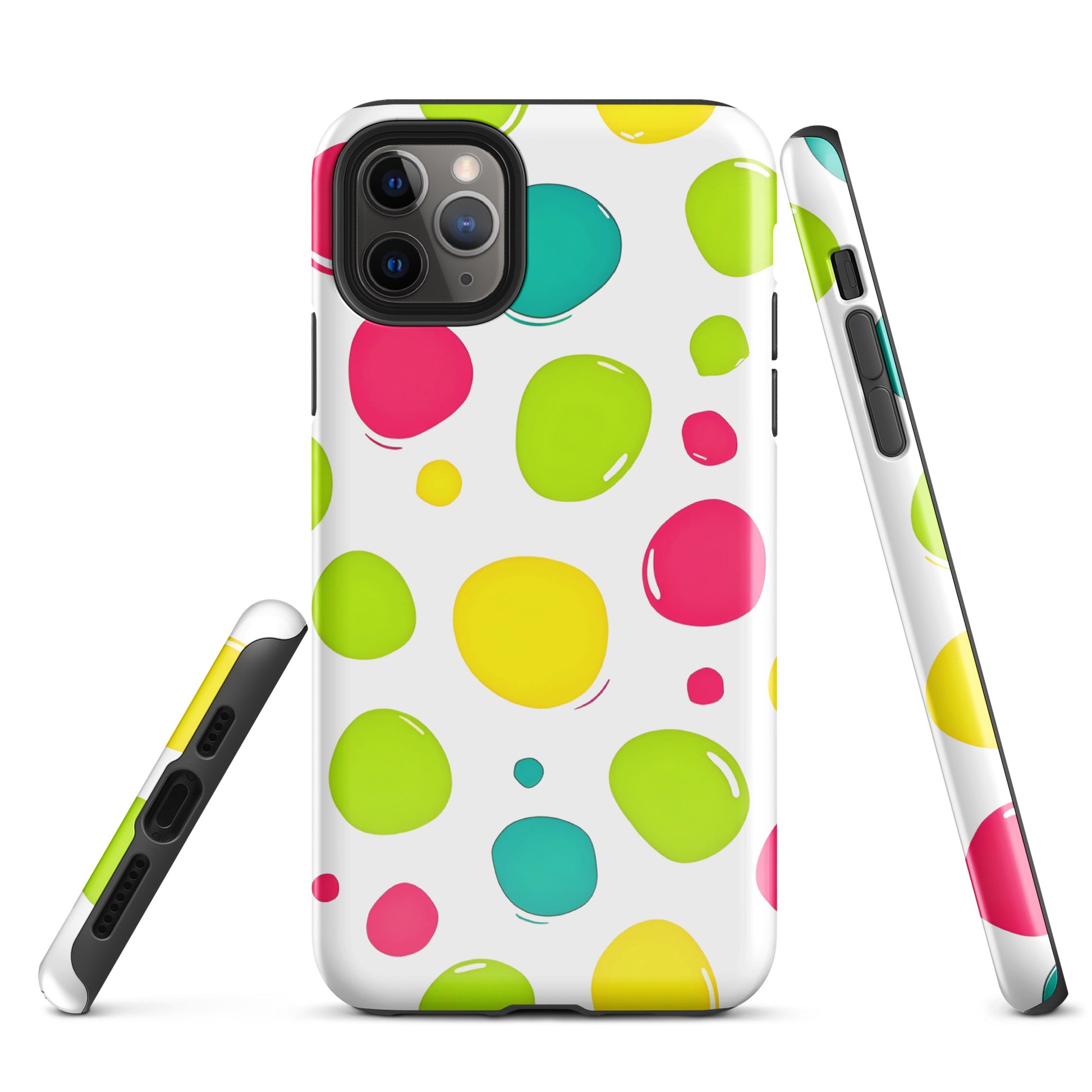 Tough Case for iPhone® - Color Splash Water Bubbles iPhone Case – Vibrant Abstract Art Design by printfluence.net
