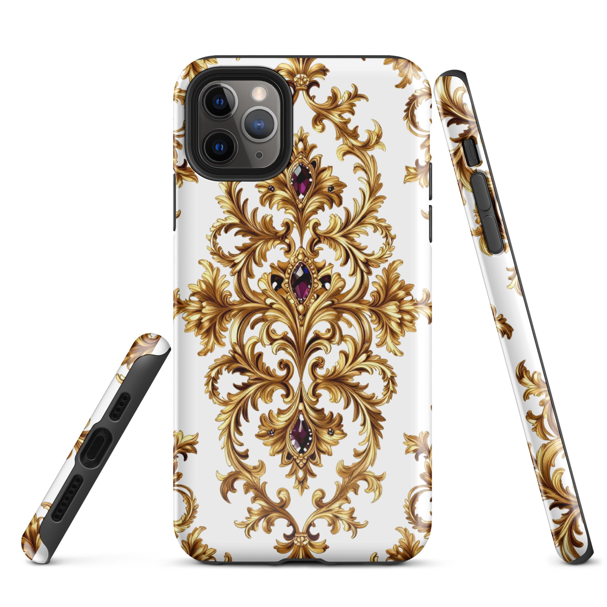 Tough Case for iPhone® - Elite Ruby Gem iPhone Tough Case – Luxury Gold Ornate Design for Success Elites by printfluence.net