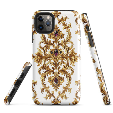 Tough Case for iPhone® - Elite Ruby Gem iPhone Tough Case – Luxury Gold Ornate Design for Success Elites by printfluence.net