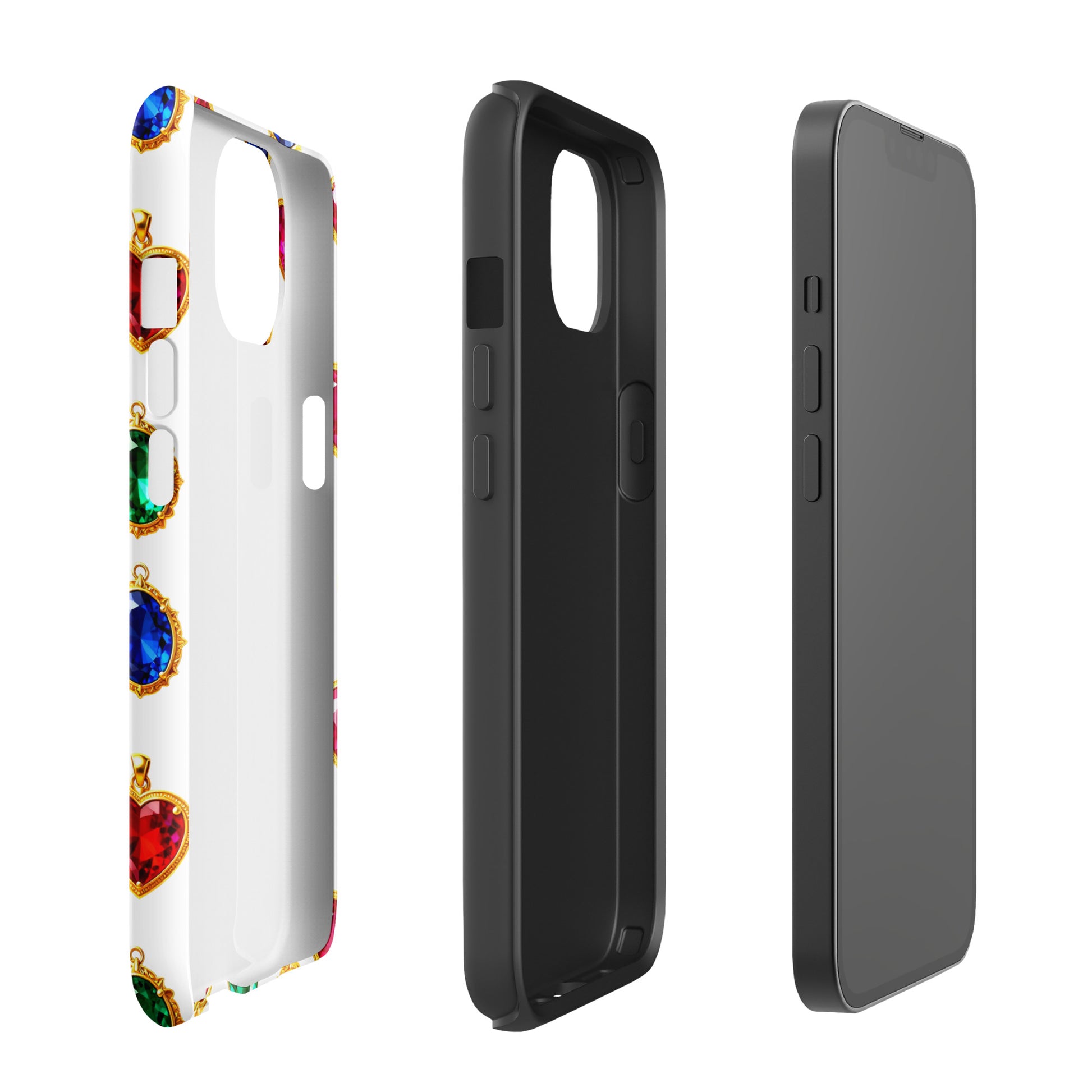 Tough Case for iPhone® - Royal Ruby Emerald Sapphire Tough Case – Elite Multi-Gem Luxury for iPhone by printfluence.net