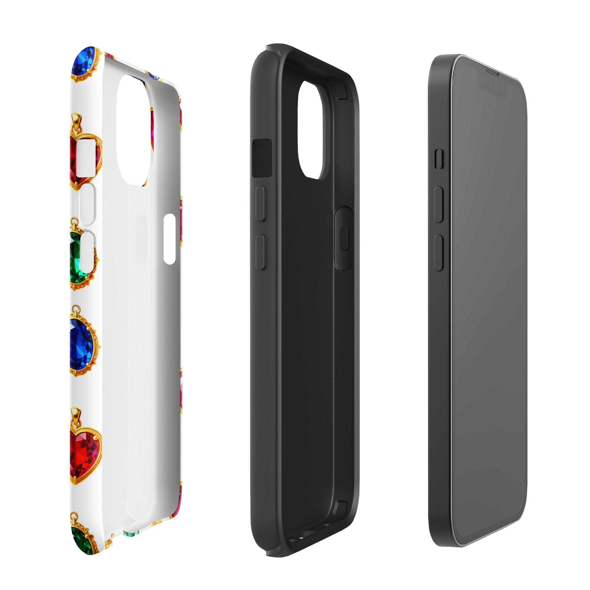 Tough Case for iPhone® - Royal Ruby Emerald Sapphire Tough Case – Elite Multi-Gem Luxury for iPhone by printfluence.net