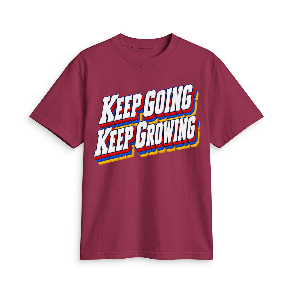 Inspirational Quotes Lovers | Unisex Active T-Shirt — KEEP GOING KEEP GROWING by printfluence