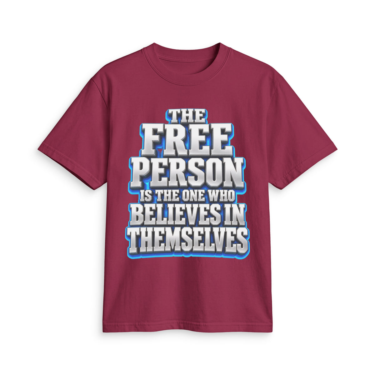 Inspirational Quotes Lovers | Unisex Active T-Shirt — THE FREE PERSON IS THE ONE WHO BELIEVES IN THEMSELVES by printfluence