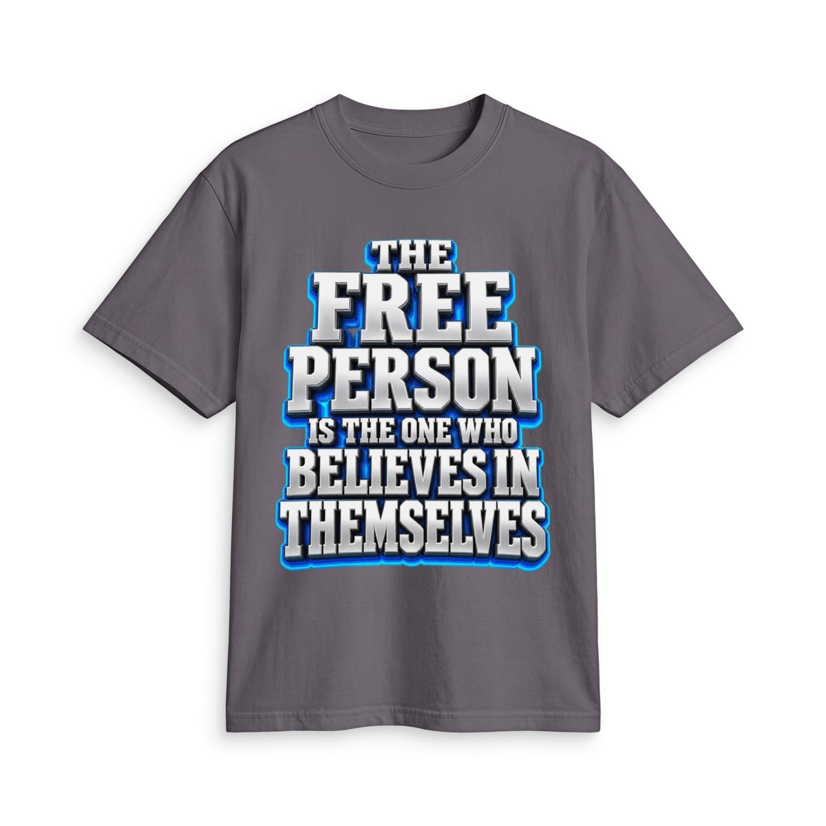Inspirational Quotes Lovers | Unisex Active T-Shirt — THE FREE PERSON IS THE ONE WHO BELIEVES IN THEMSELVES by printfluence