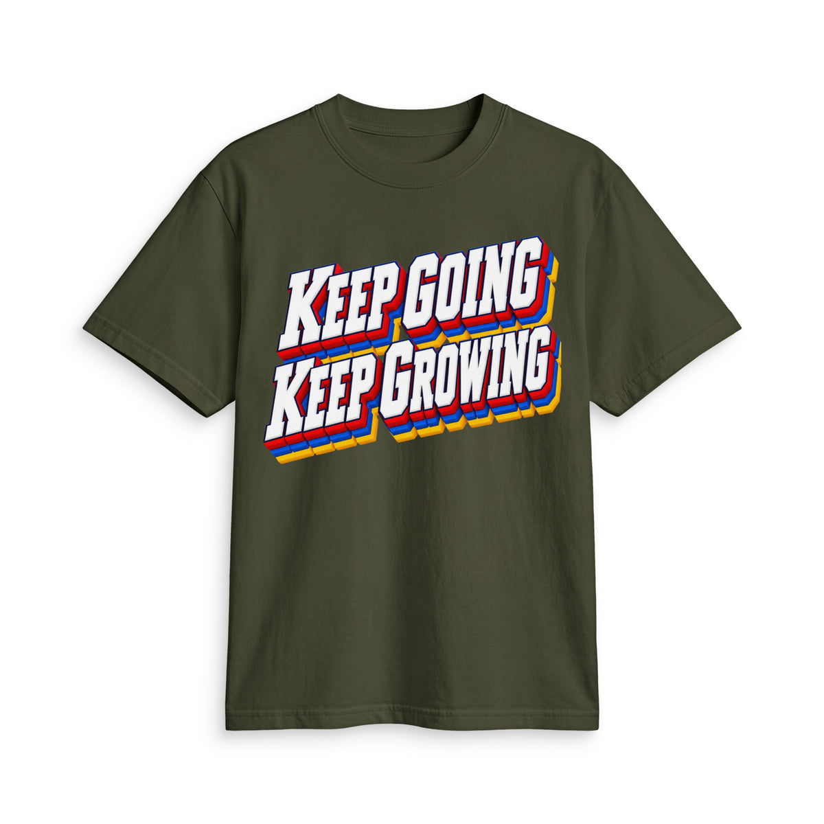 Inspirational Quotes Lovers | Unisex Active T-Shirt — KEEP GOING KEEP GROWING by printfluence