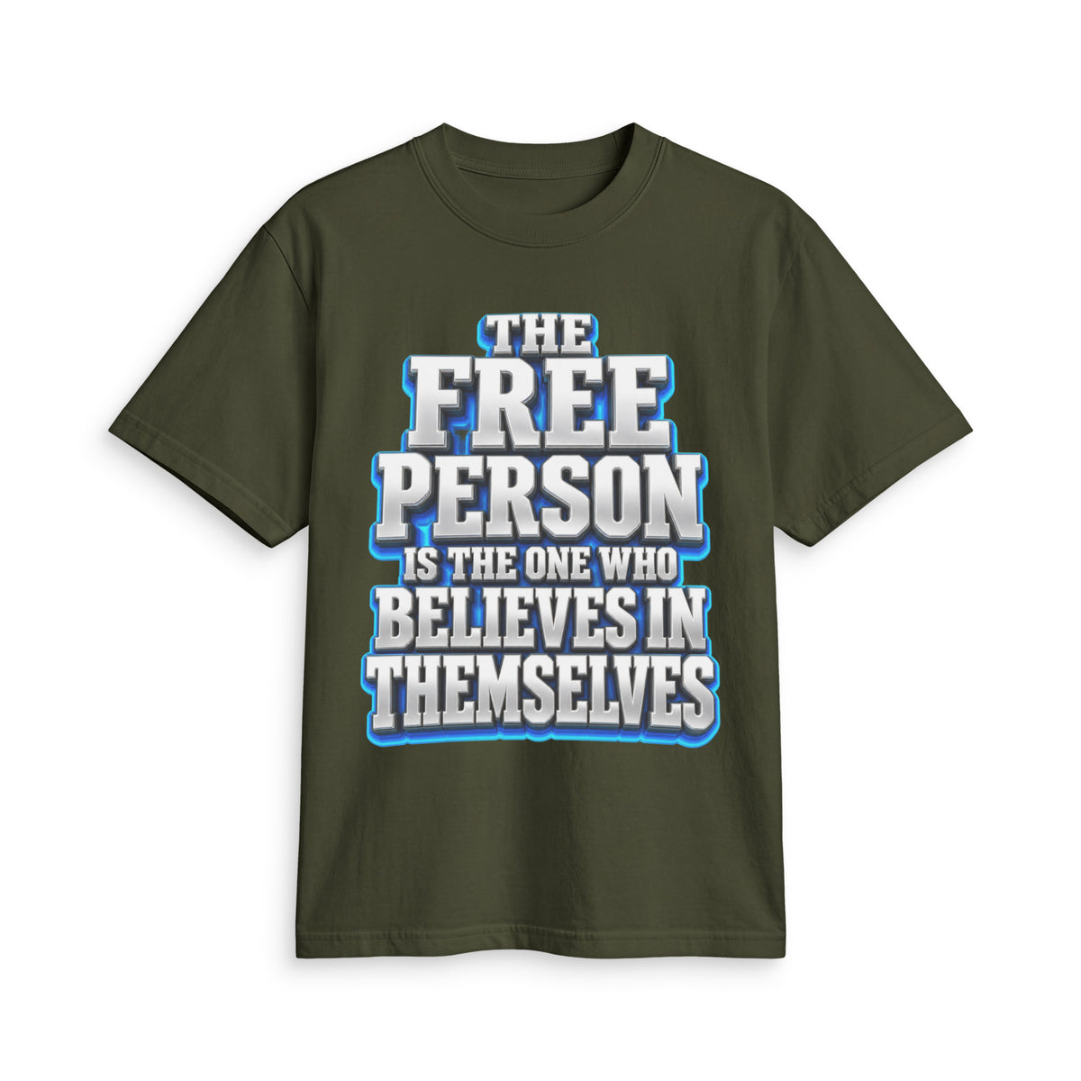 Inspirational Quotes Lovers | Unisex Active T-Shirt — THE FREE PERSON IS THE ONE WHO BELIEVES IN THEMSELVES by printfluence