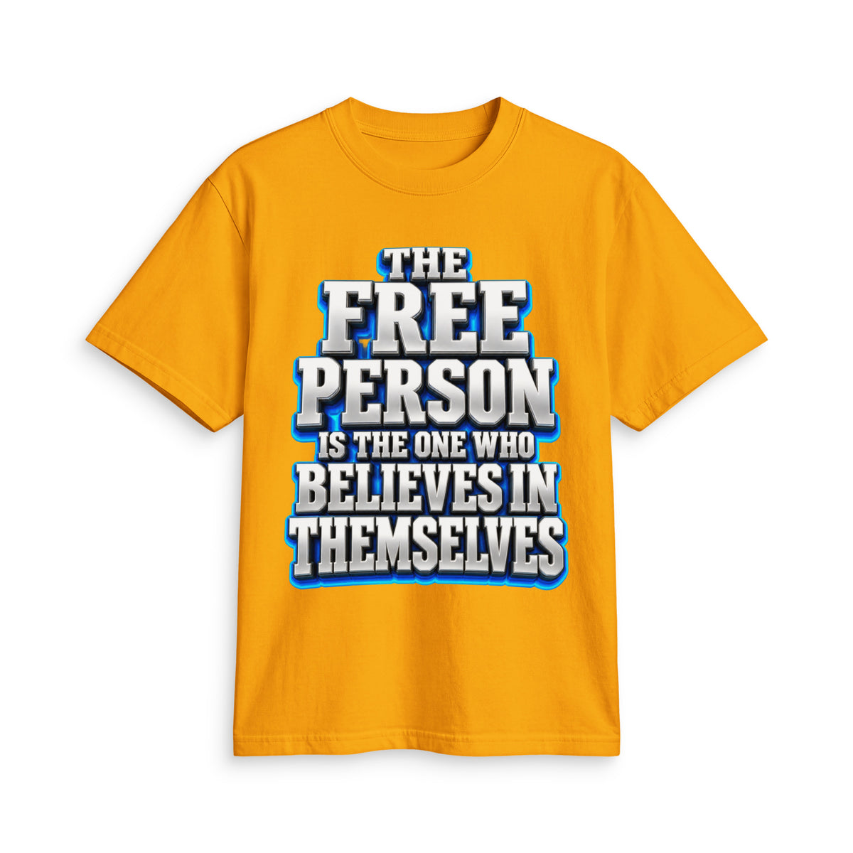 Inspirational Quotes Lovers | Unisex Active T-Shirt — THE FREE PERSON IS THE ONE WHO BELIEVES IN THEMSELVES by printfluence