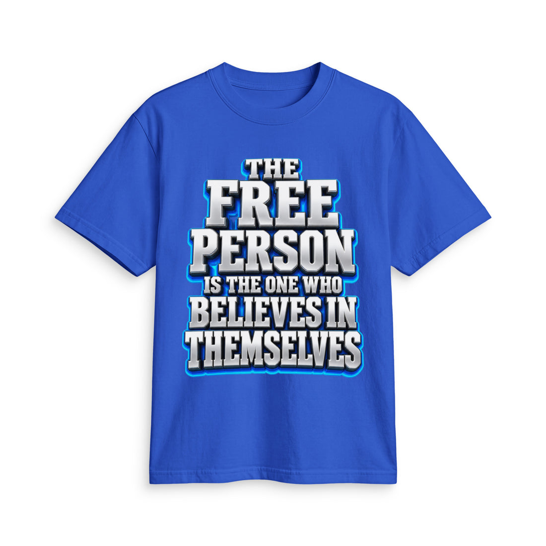 Inspirational Quotes Lovers | Unisex Active T-Shirt — THE FREE PERSON IS THE ONE WHO BELIEVES IN THEMSELVES by printfluence