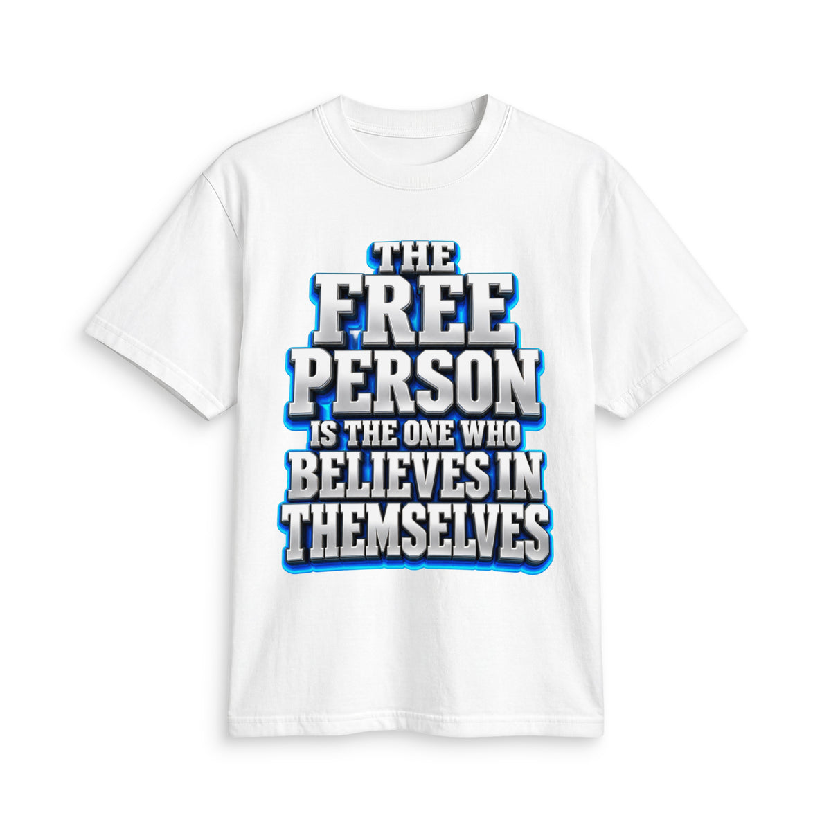Inspirational Quotes Lovers | Unisex Active T-Shirt — THE FREE PERSON IS THE ONE WHO BELIEVES IN THEMSELVES by printfluence