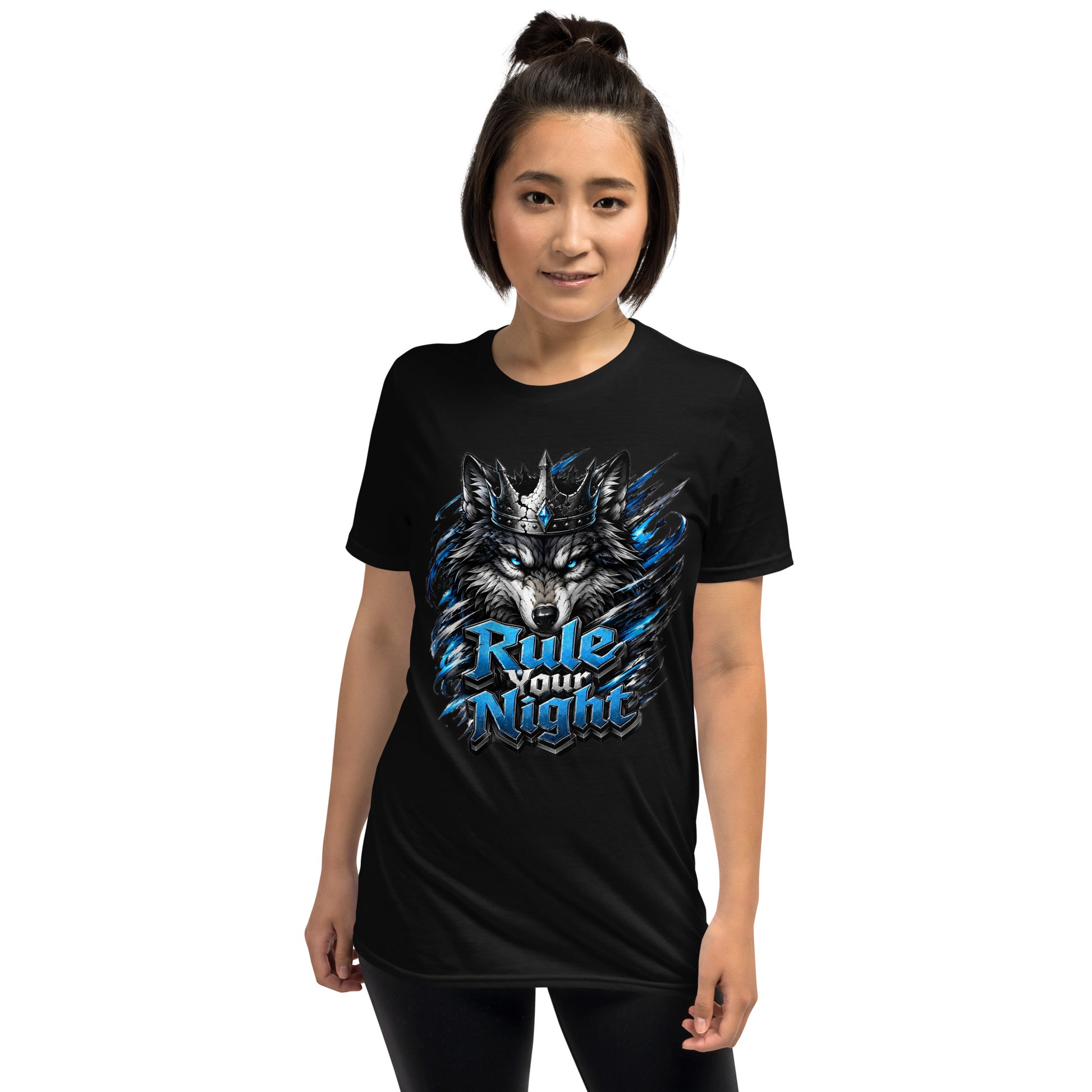 Short-Sleeve Unisex T-Shirt - Rule Your Night - Crowned Alpha Wolf by printfluence.net