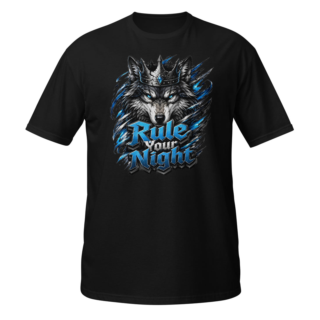 Short-Sleeve Unisex T-Shirt - Rule Your Night - Crowned Alpha Wolf by printfluence.net