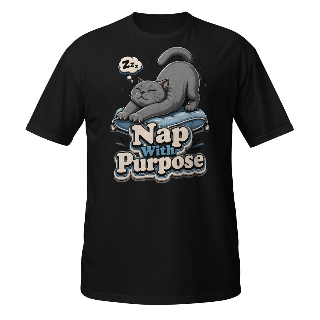 Nap With Purpose Cat Lovers Short-Sleeve T-Shirt by printfluence.net