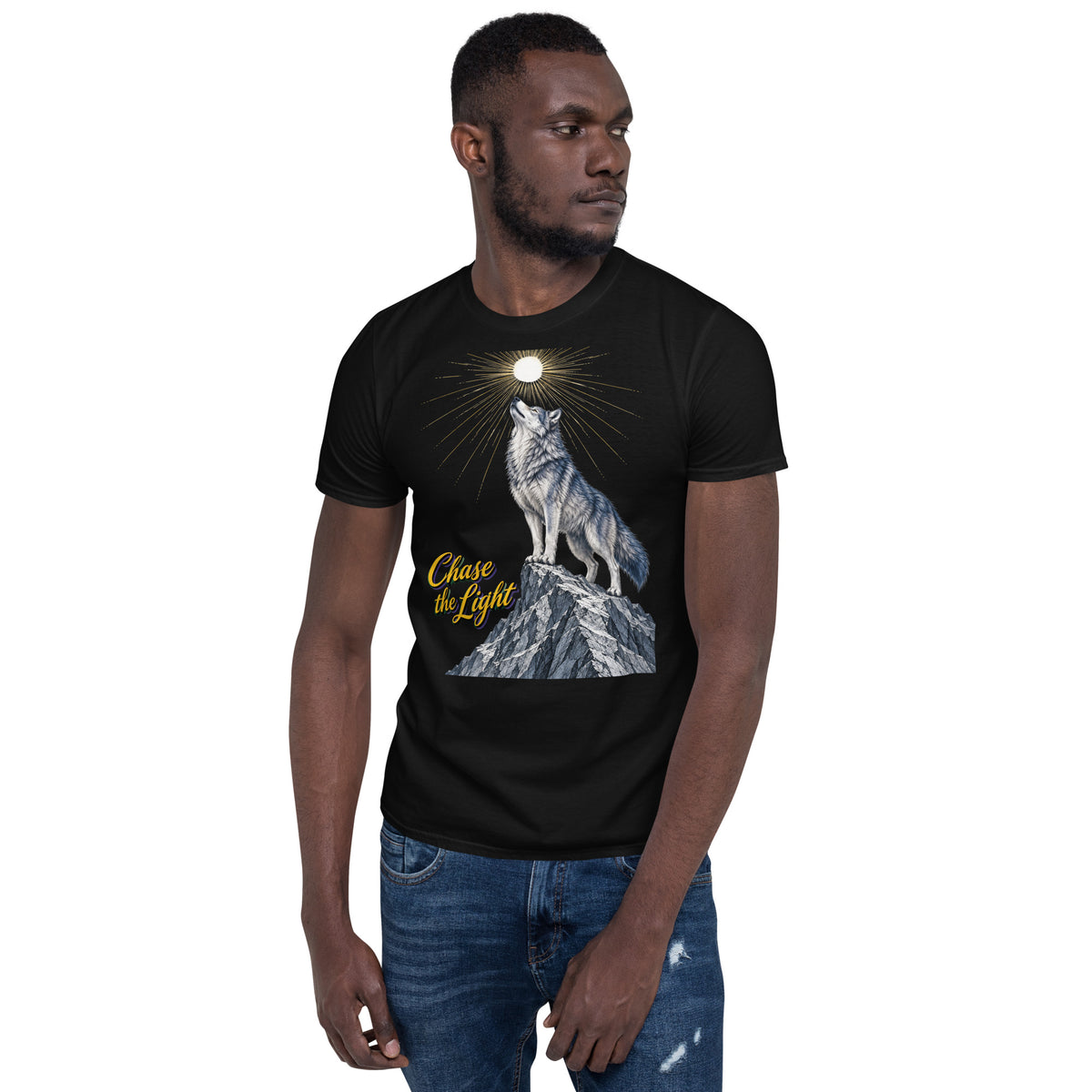 Inspirational Quotes Lovers | Unisex Basic Softstyle T-Shirt — Chase the Light by printfluence